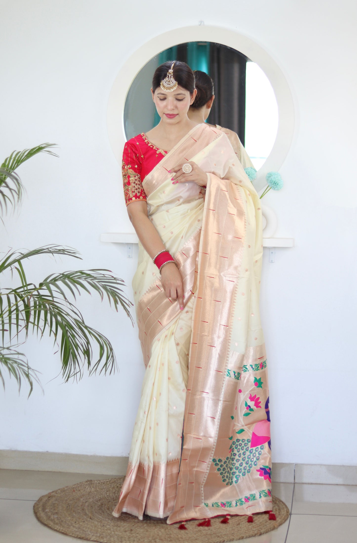 luxurious designer Soft  Paithani  silk saree with zari  weawing design  and  Rich Meenakari  weawing  silk saree