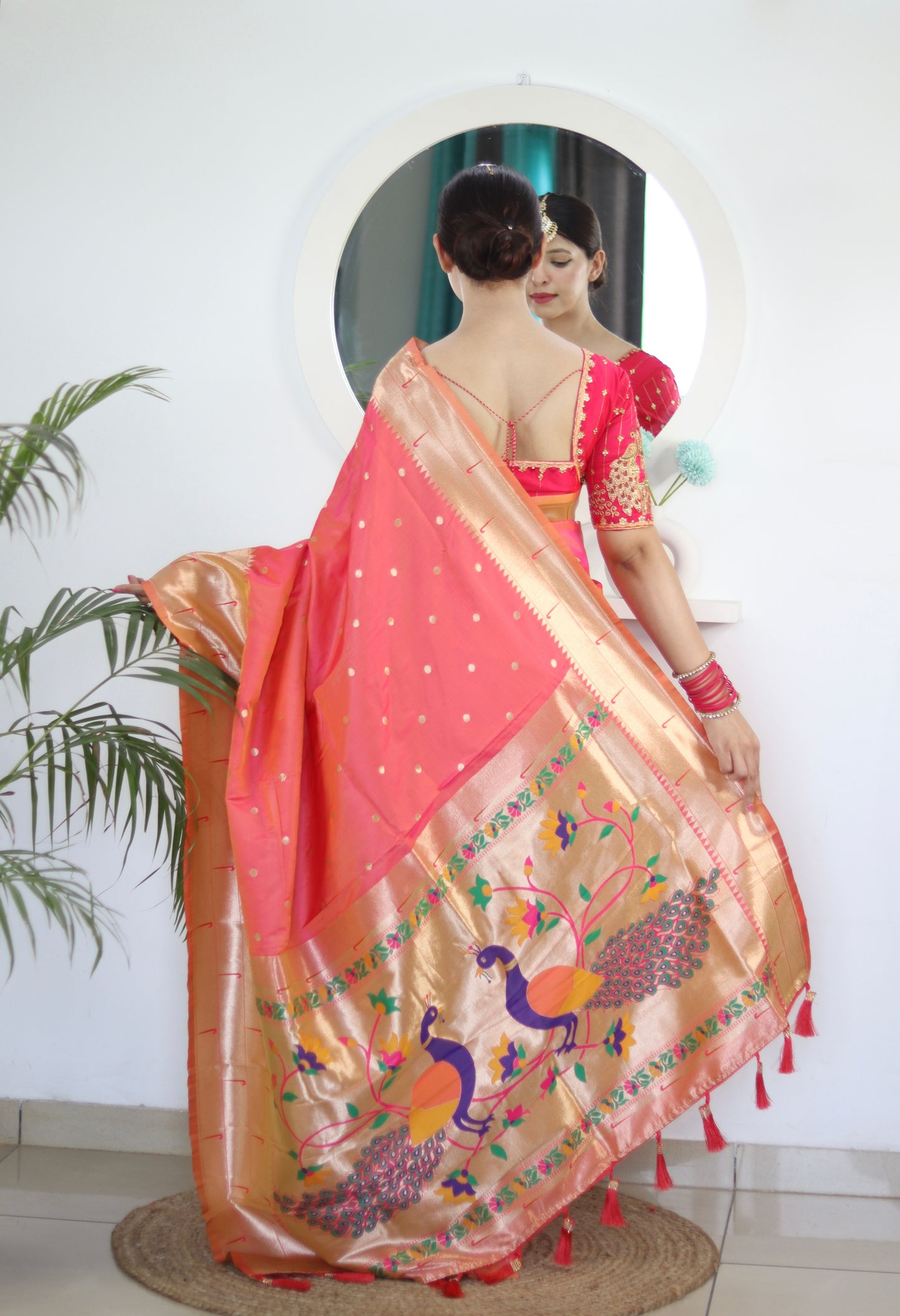 luxurious designer Soft  Paithani  silk saree with zari  weawing design  and  Rich Meenakari  weawing  silk saree