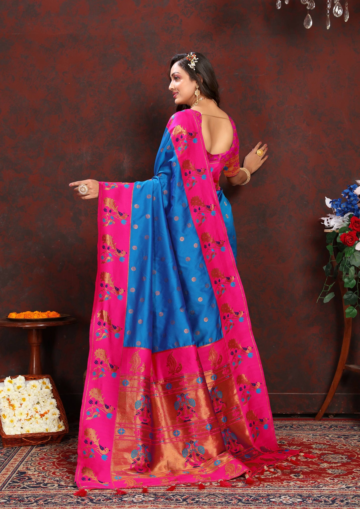 luxurious designer Soft  Paithani  silk saree with zari  weawing design  and  Rich Meenakari  weawing  silk saree