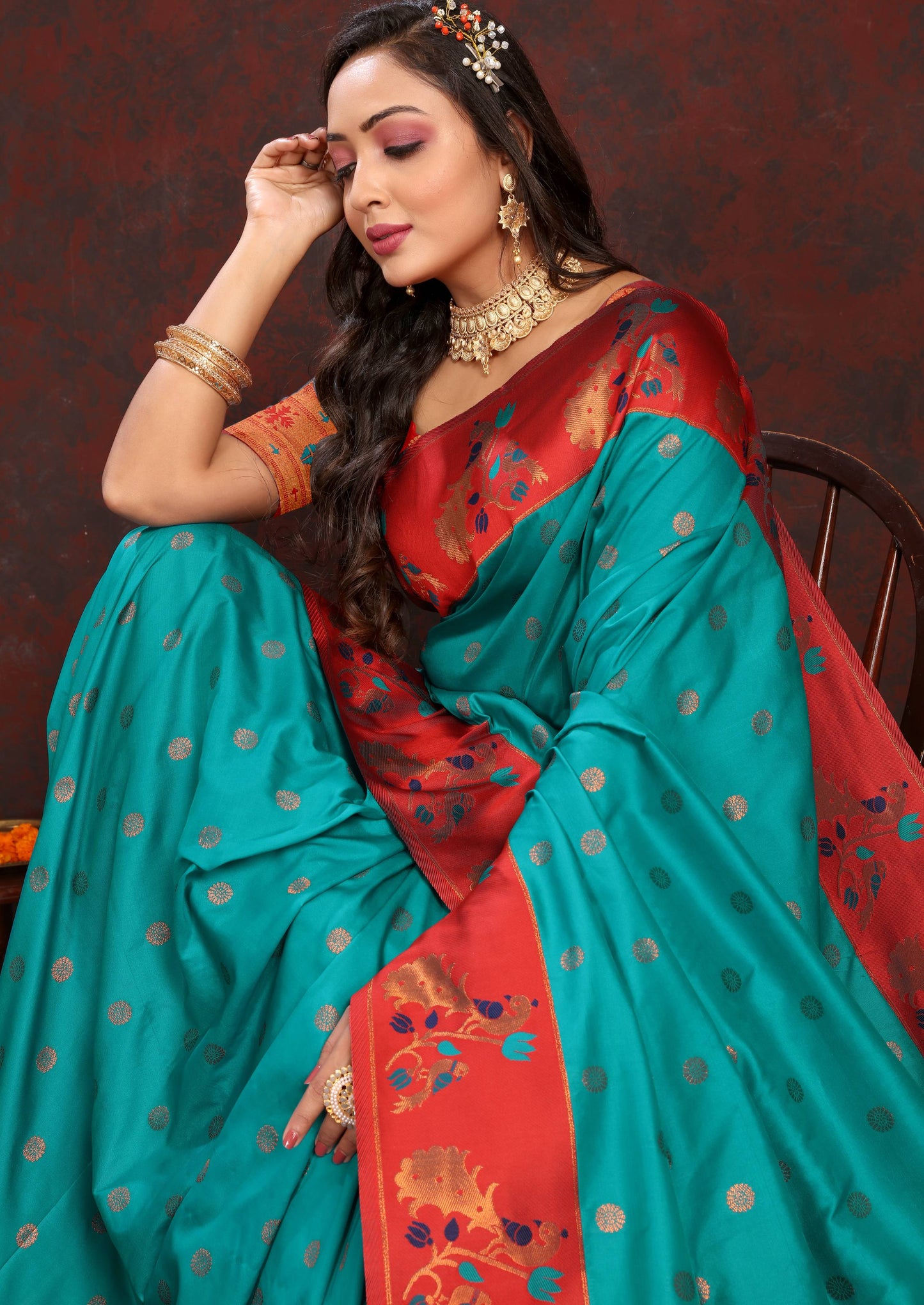 luxurious designer Soft  Paithani  silk saree with zari  weawing design  and  Rich Meenakari  weawing  silk saree