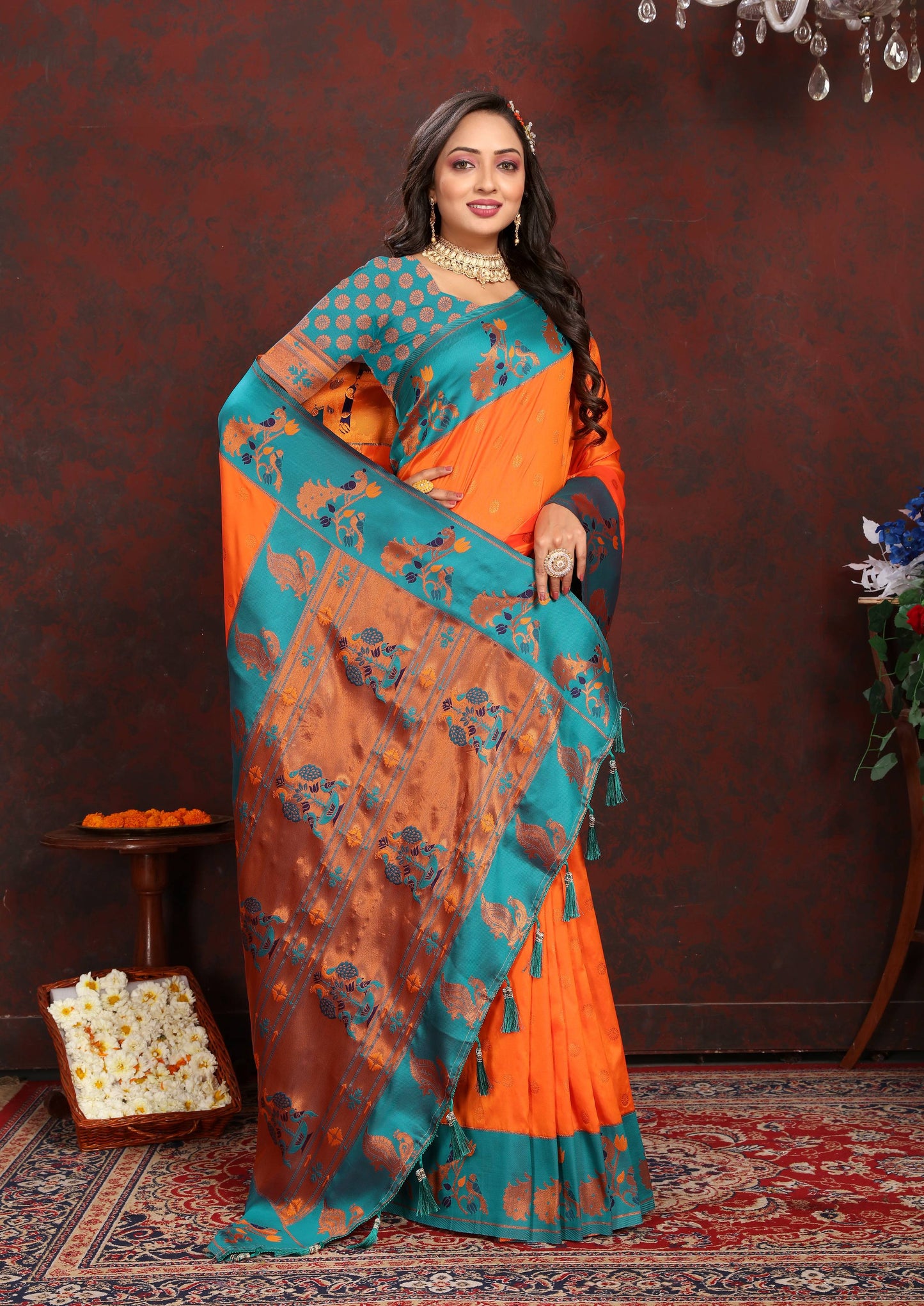 luxurious designer Soft  Paithani  silk saree with zari  weawing design  and  Rich Meenakari  weawing  silk saree