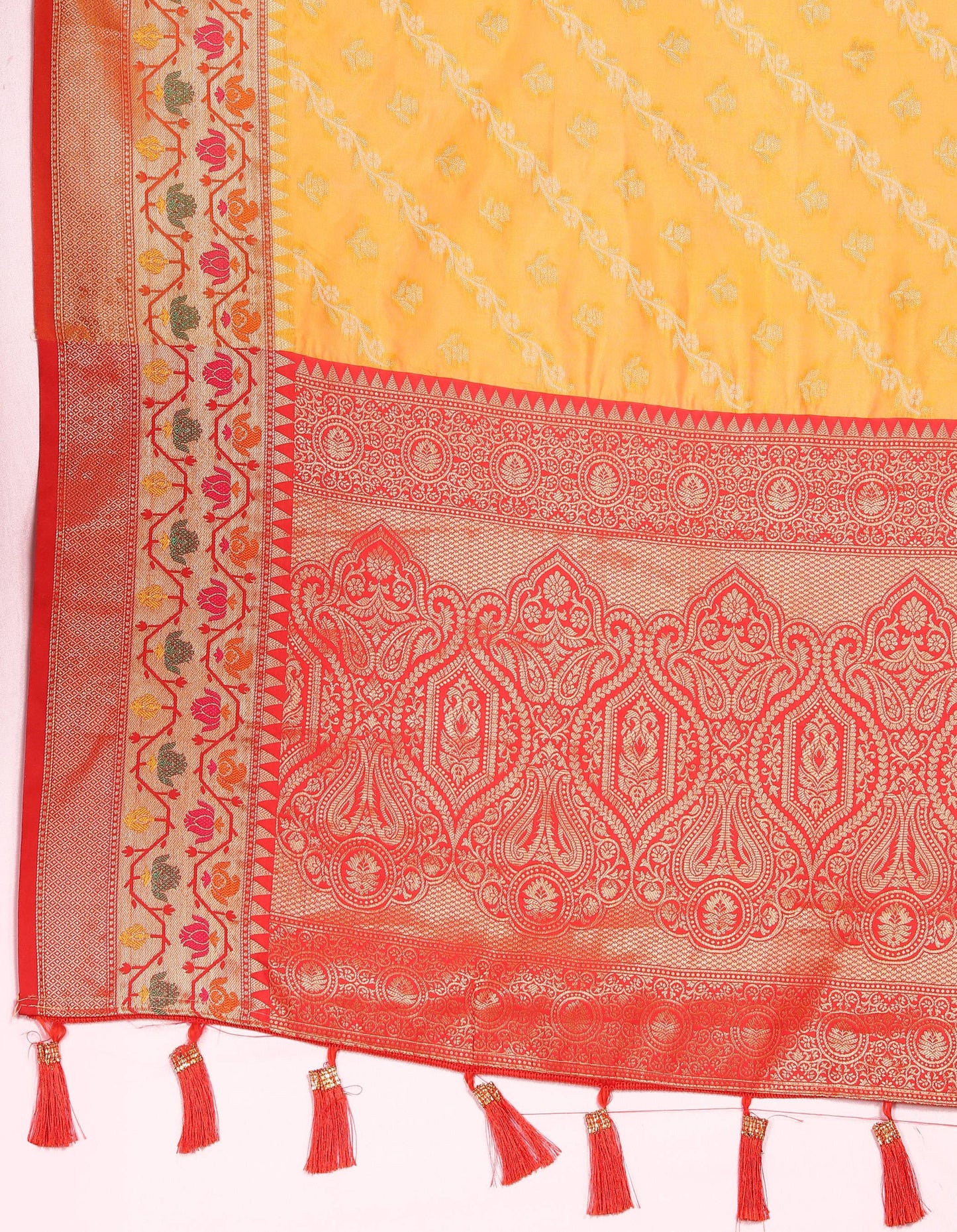 luxurious designer Women's Soft  Organza silk saree with Meenakari  weawing design  and  Rich Meenakari  weawing silk saree