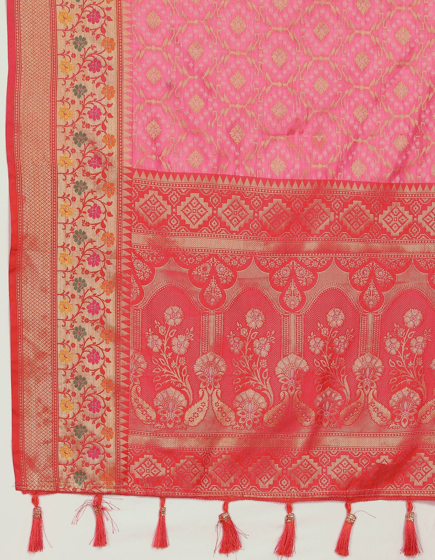 luxurious designer Women's Soft  Organza silk saree with Meenakari  weawing design  and  Rich Meenakari  weawing silk saree