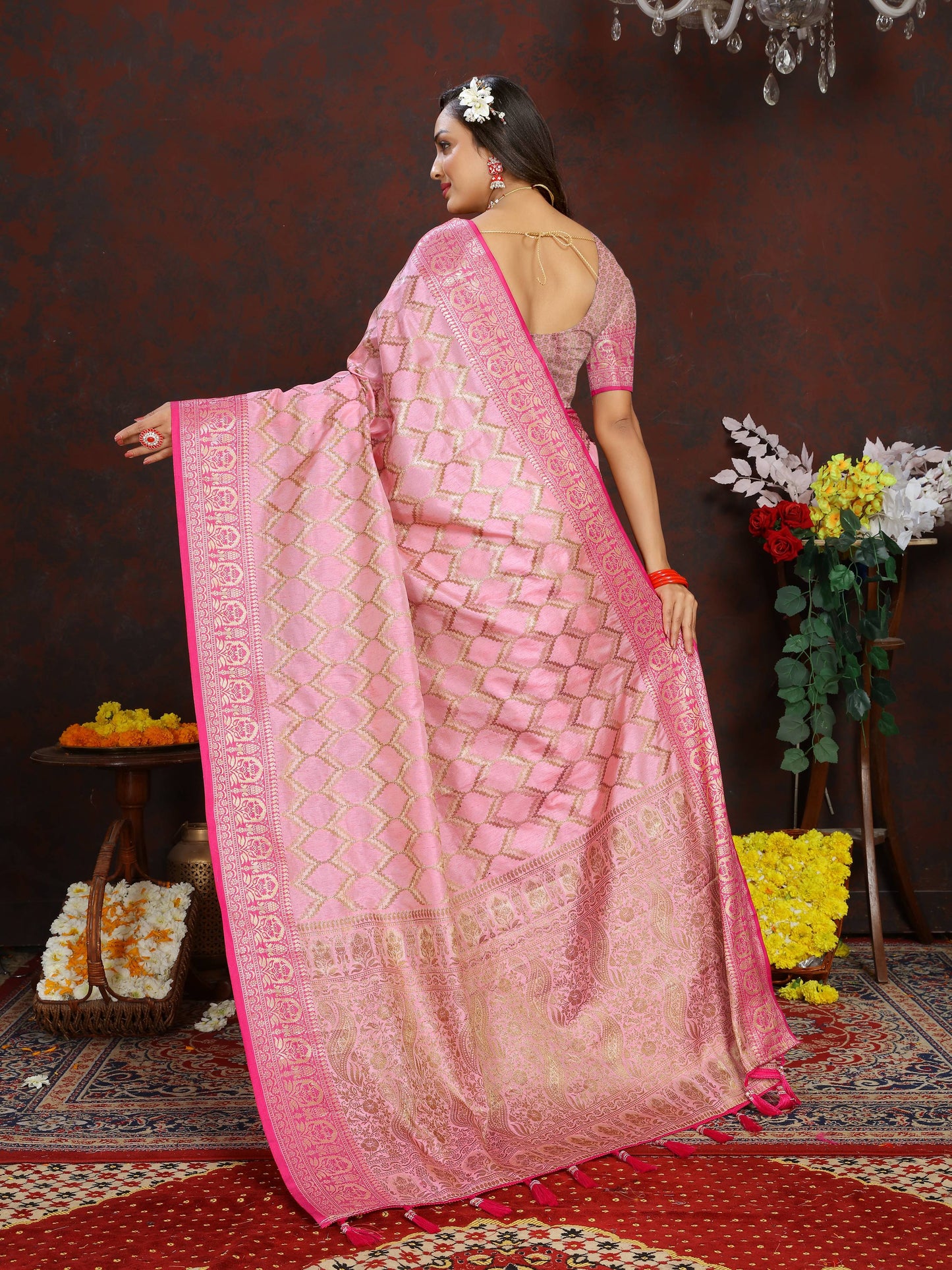 luxurious designer Women's Soft  katan silk saree with zari weawing design  and  Rich Zari weawing silk saree