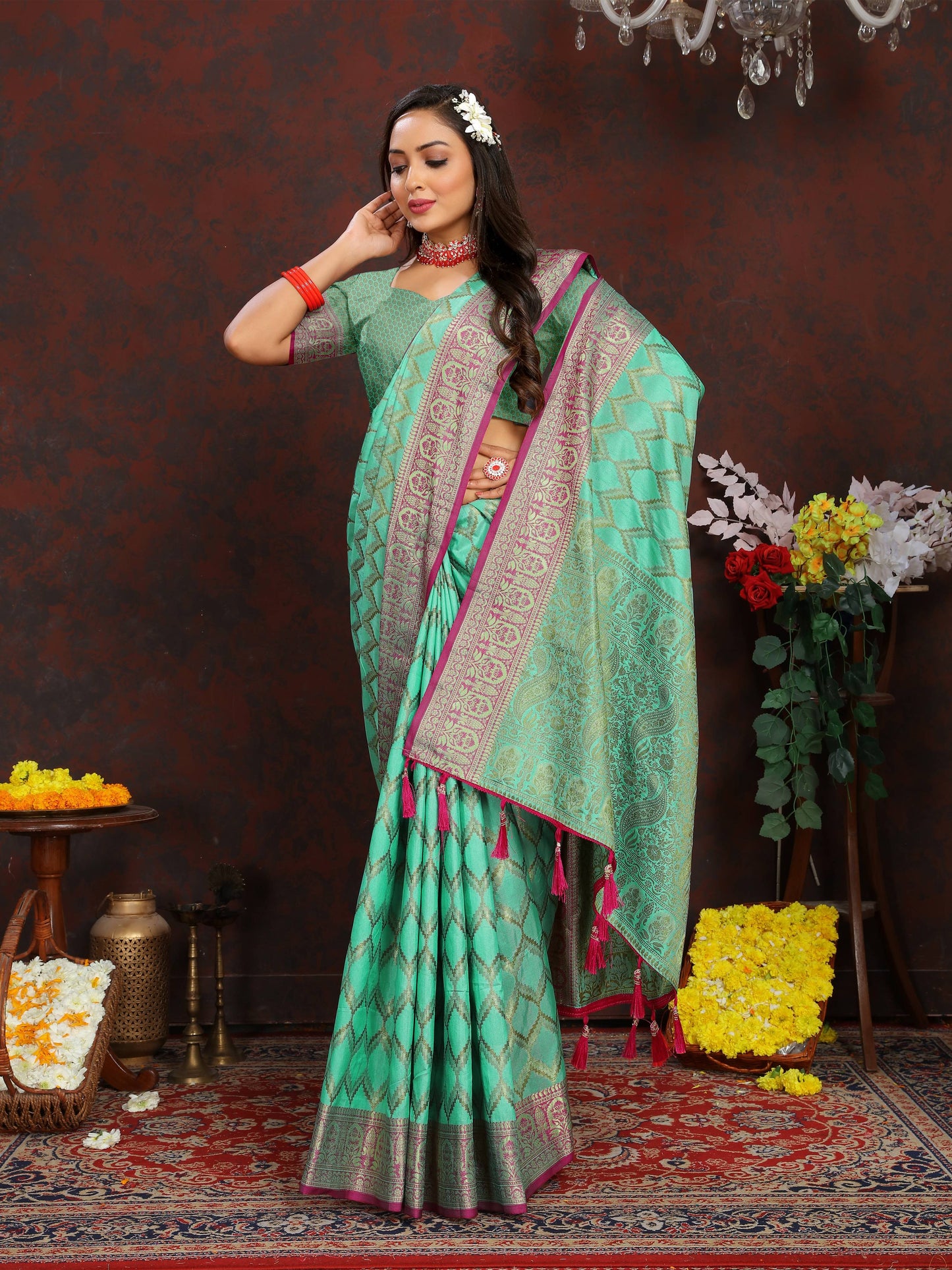 luxurious designer Women's Soft  katan silk saree with zari weawing design  and  Rich Zari weawing silk saree