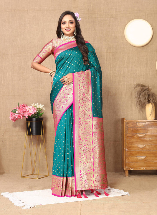 luxurious designer Women's Soft  silk saree with zari weawing design  and  Rich Zari weawing silk saree