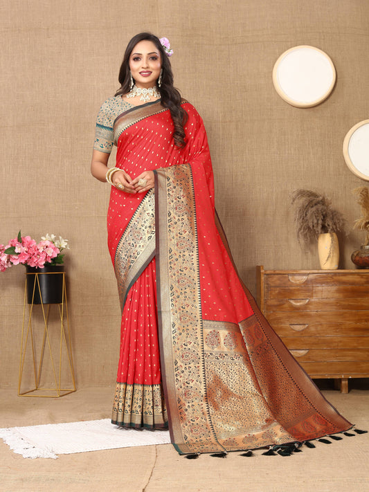 luxurious designer Women's Soft  silk saree with zari weawing design  and  Rich Zari weawing silk saree