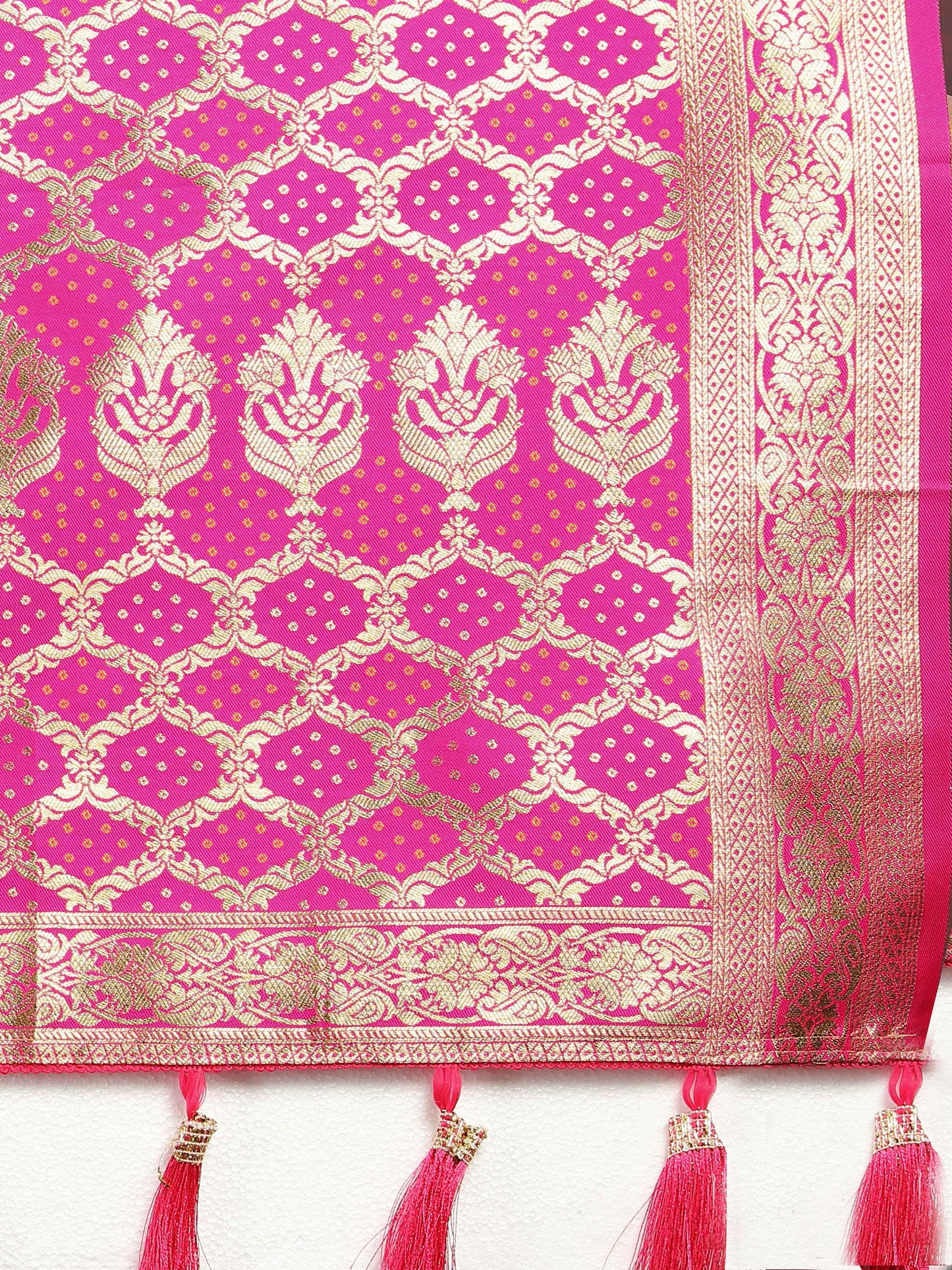 luxurious designer Women's Soft Patola silksaree with meenakari weawing motifs and Rich Zari weawing silk saree