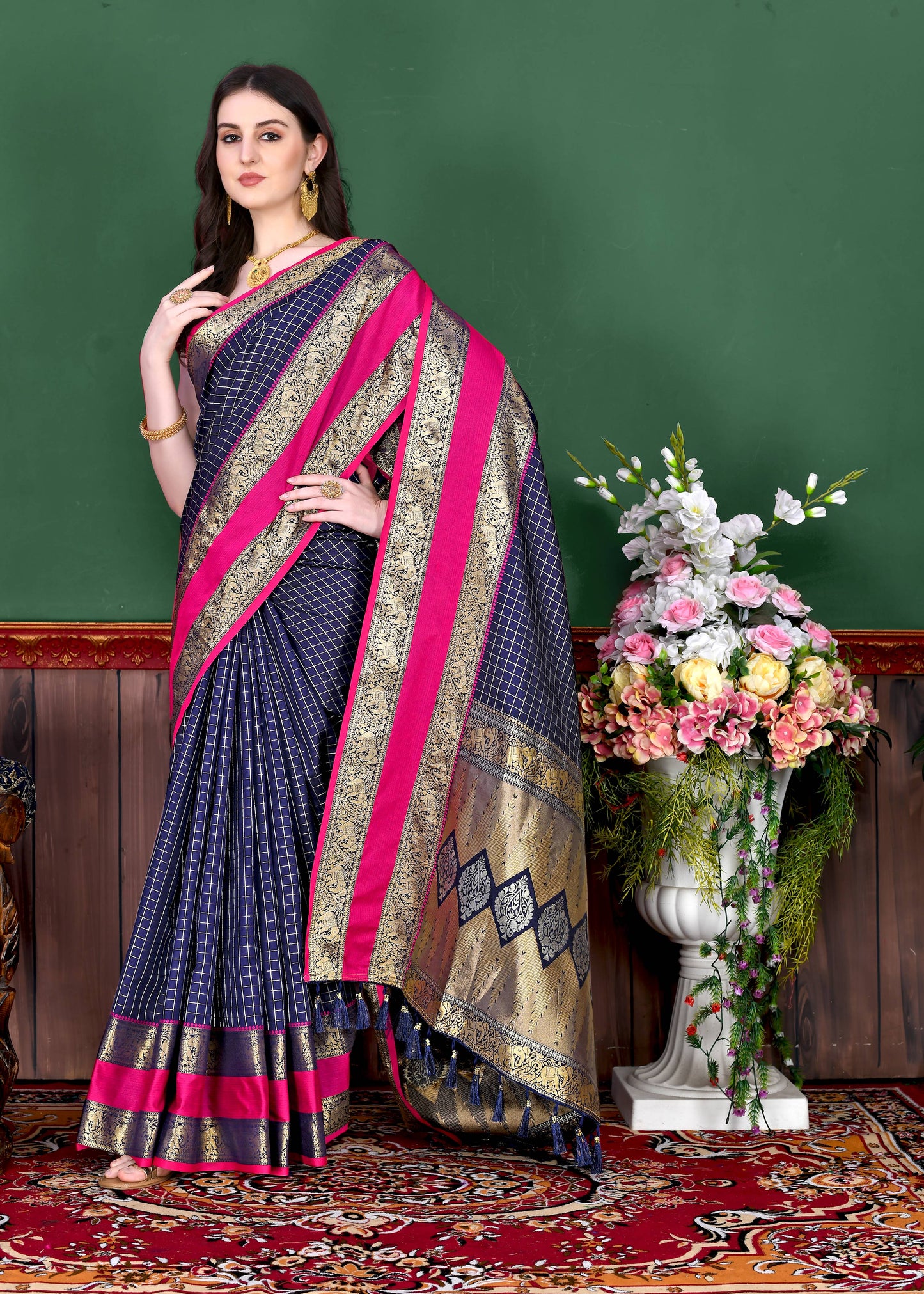 luxurious designer Women's Soft  silk saree with zari weawing design silk saree