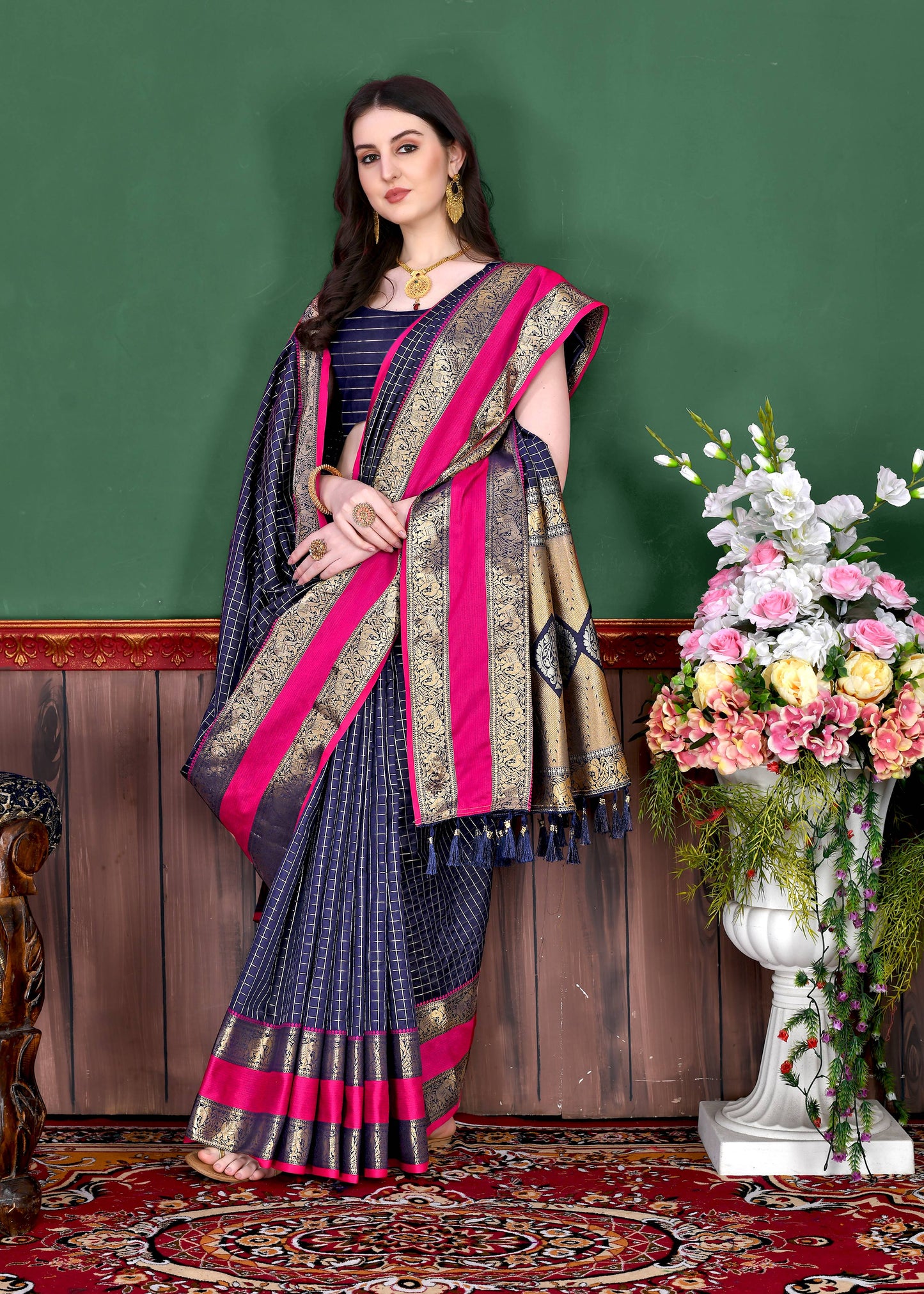 luxurious designer Women's Soft  silk saree with zari weawing design silk saree