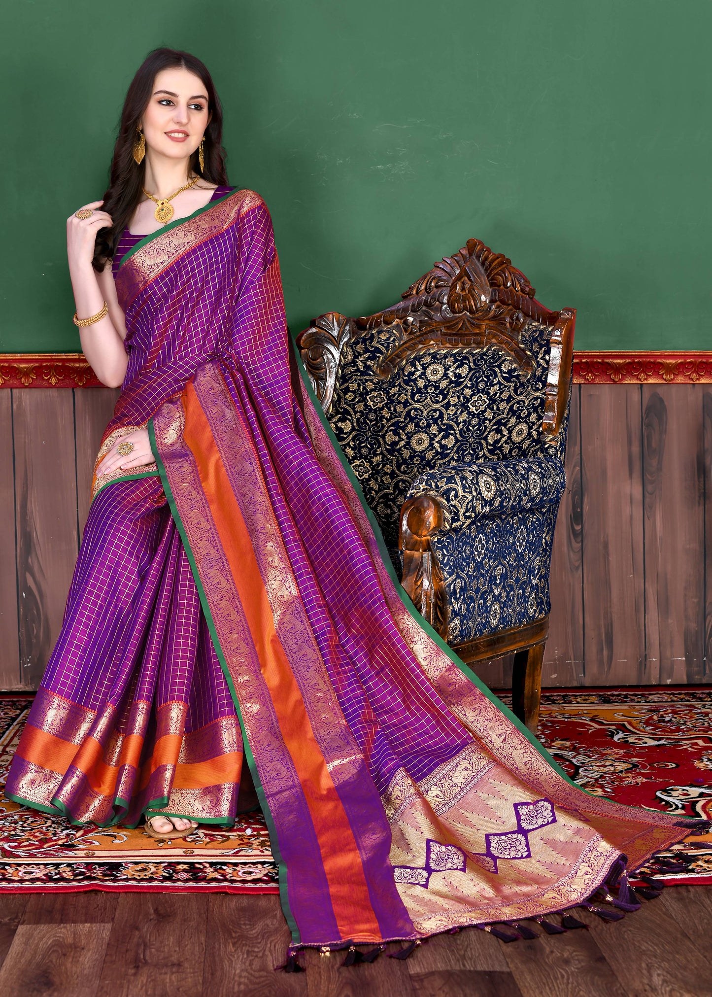 luxurious designer Women's Soft  silk saree with zari weawing design silk saree