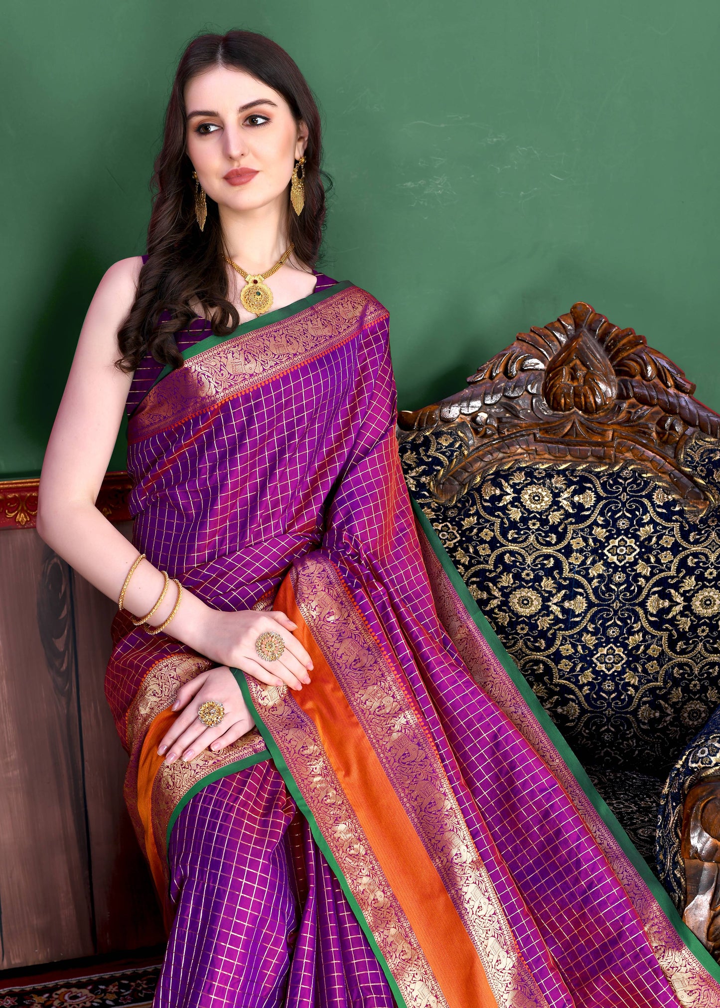 luxurious designer Women's Soft  silk saree with zari weawing design silk saree