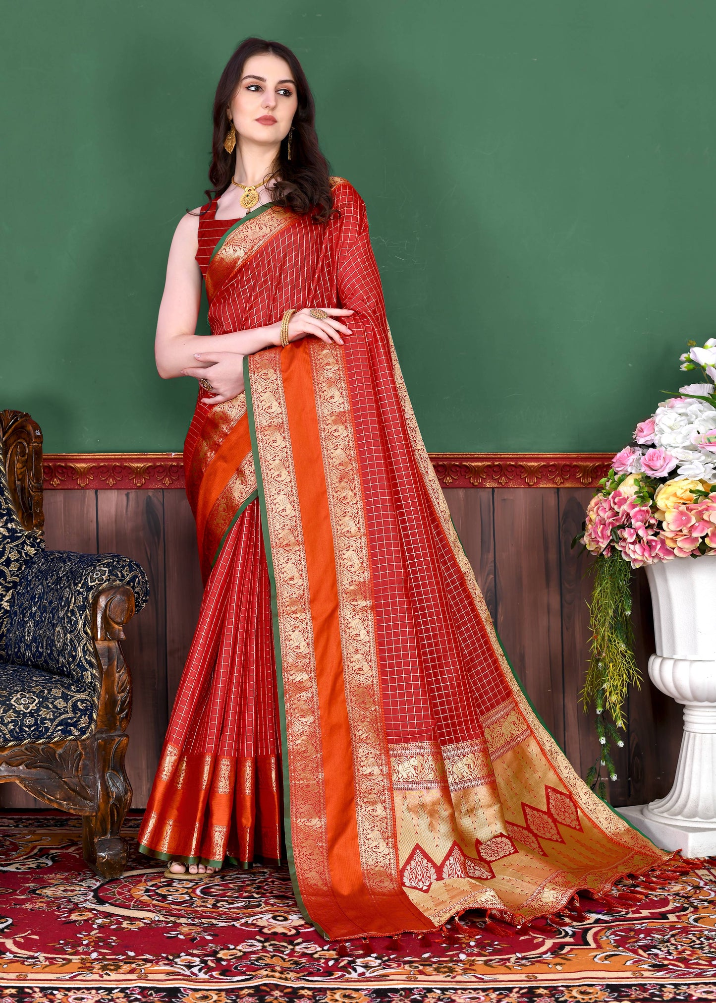 luxurious designer Women's Soft  silk saree with zari weawing design silk saree