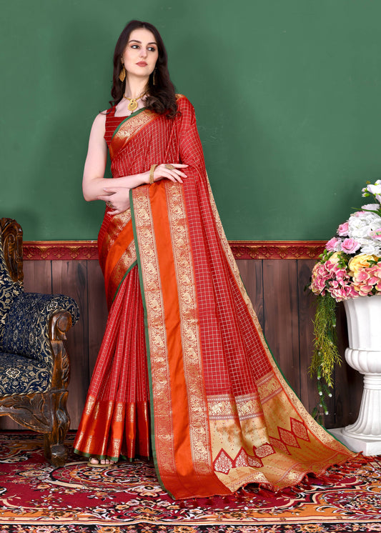 luxurious designer Women's Soft  silk saree with zari weawing design silk saree