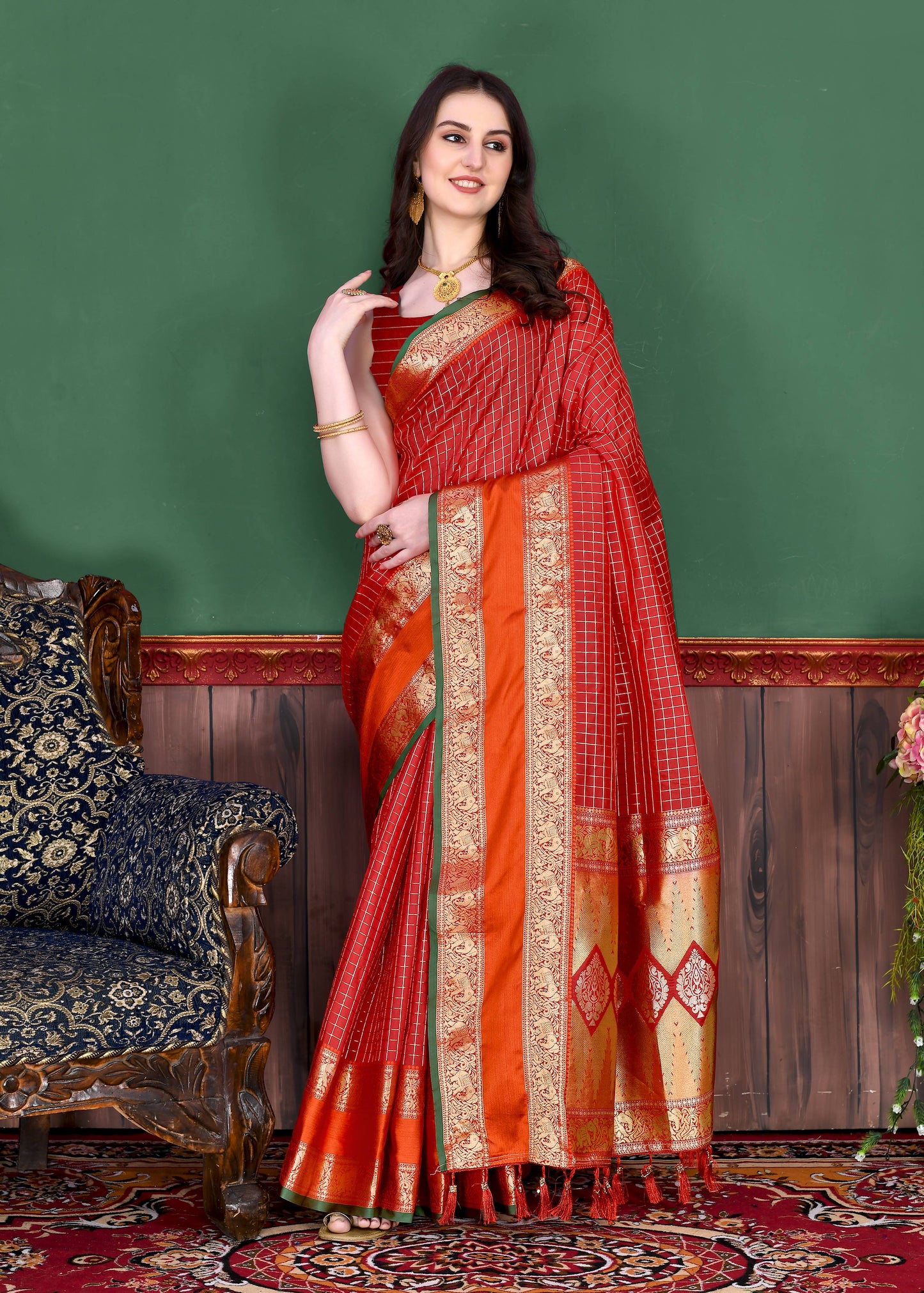 luxurious designer Women's Soft  silk saree with zari weawing design silk saree