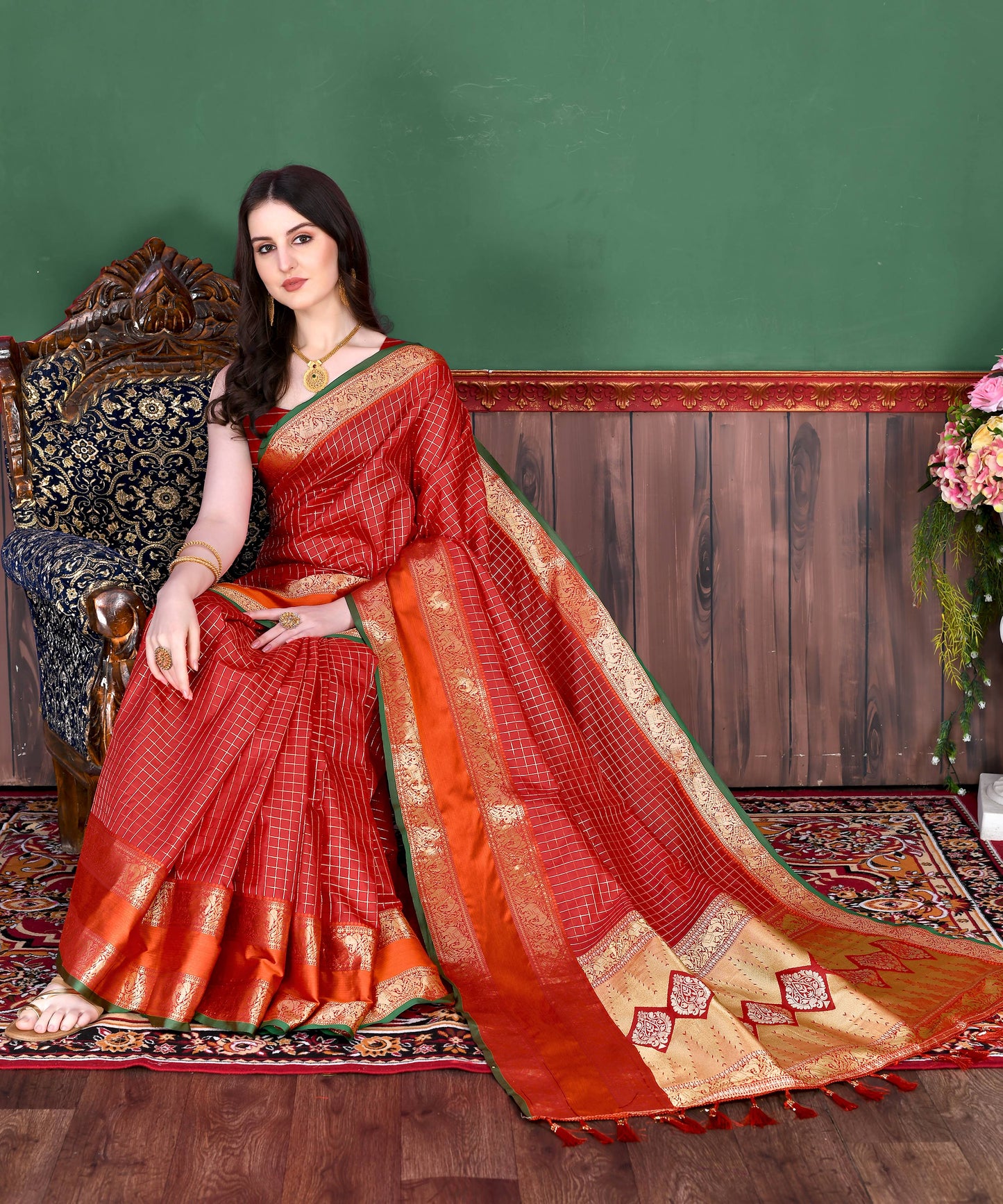 luxurious designer Women's Soft  silk saree with zari weawing design silk saree