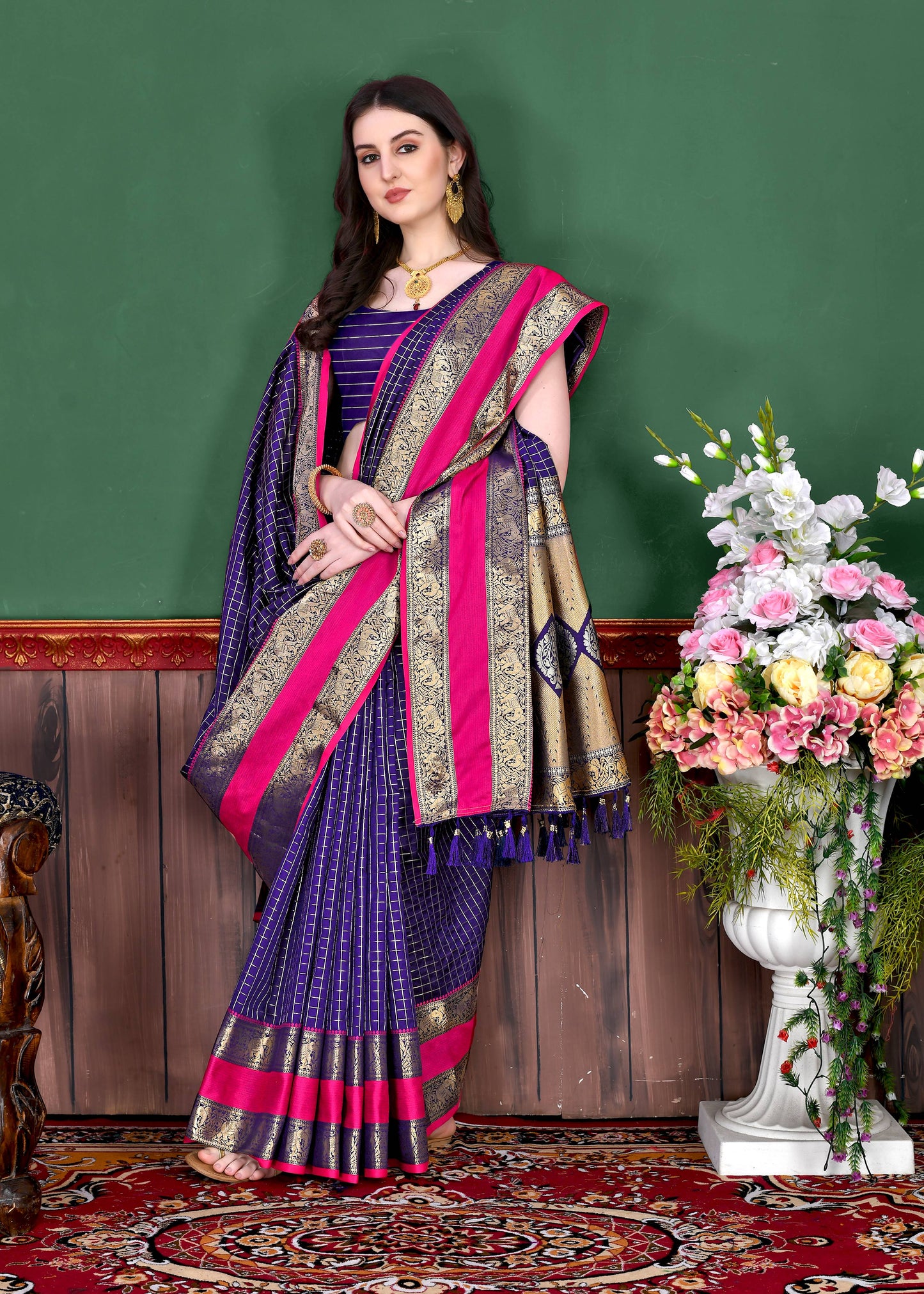 luxurious designer Women's Soft  silk saree with zari weawing design silk saree