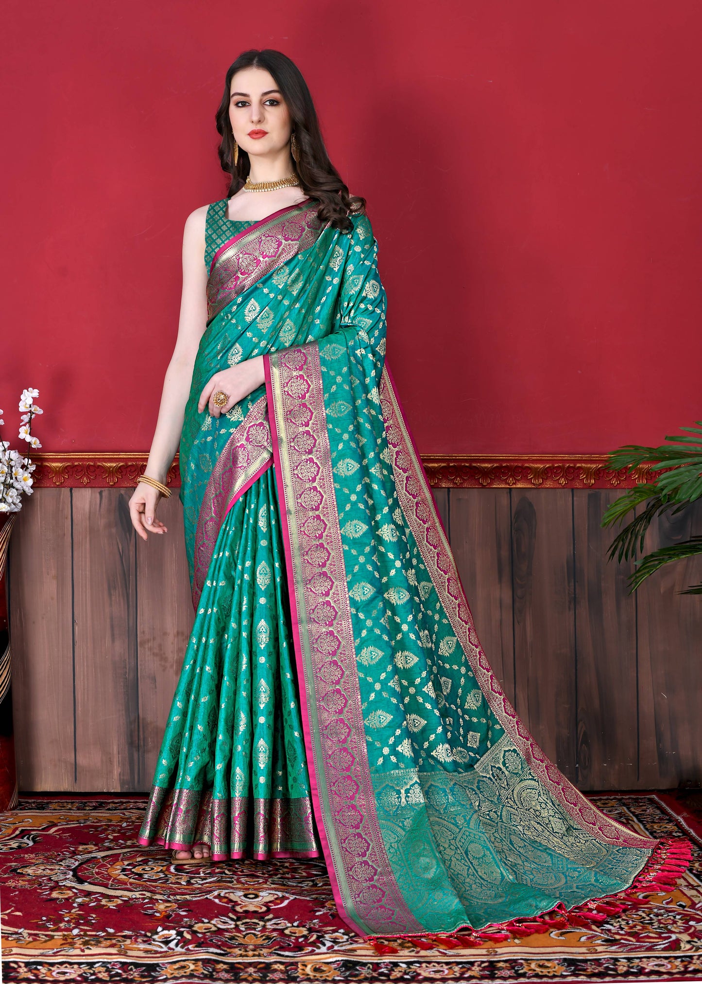 luxurious designer Women's Soft  silk saree with zari weawing design silk saree