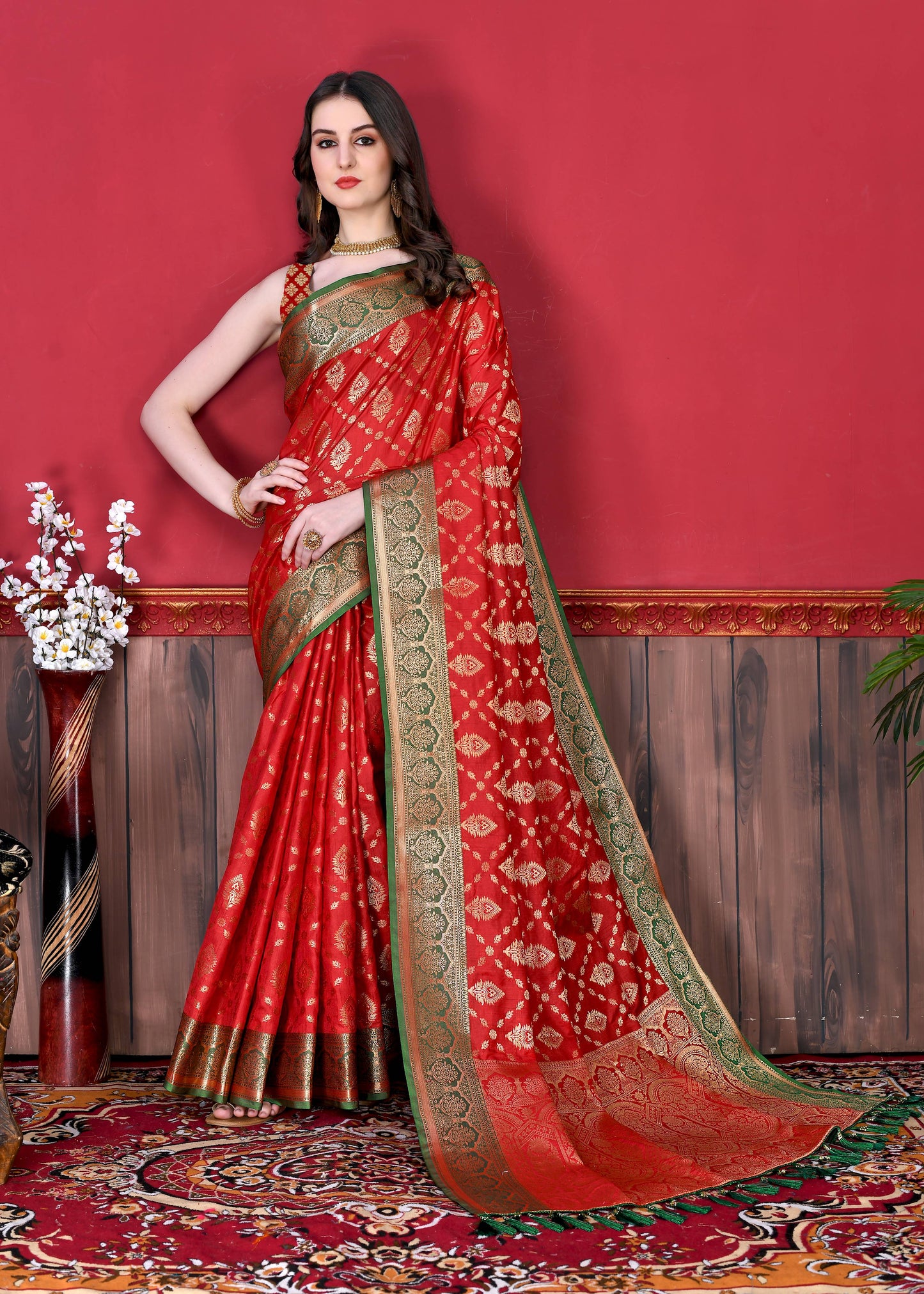 luxurious designer Women's Soft  silk saree with zari weawing design silk saree