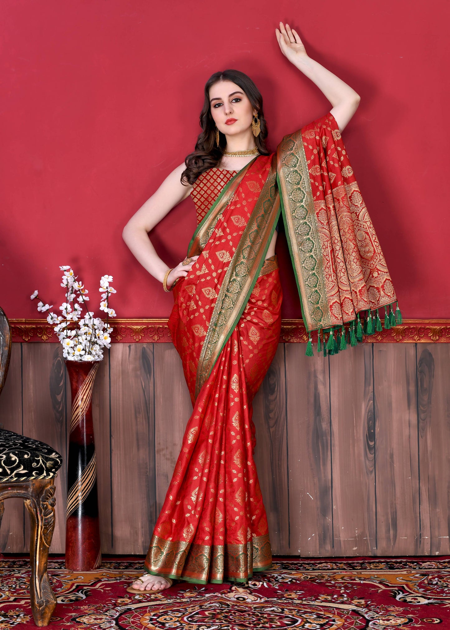 luxurious designer Women's Soft  silk saree with zari weawing design silk saree