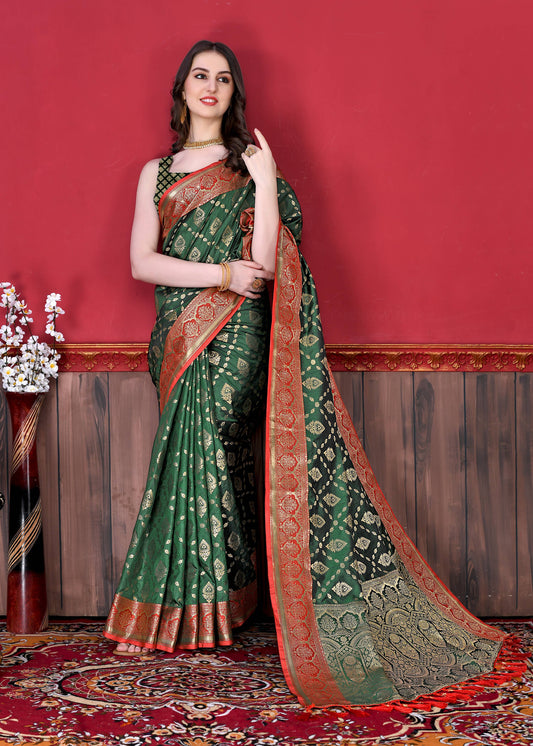 luxurious designer Women's Soft  silk saree with zari weawing design silk saree