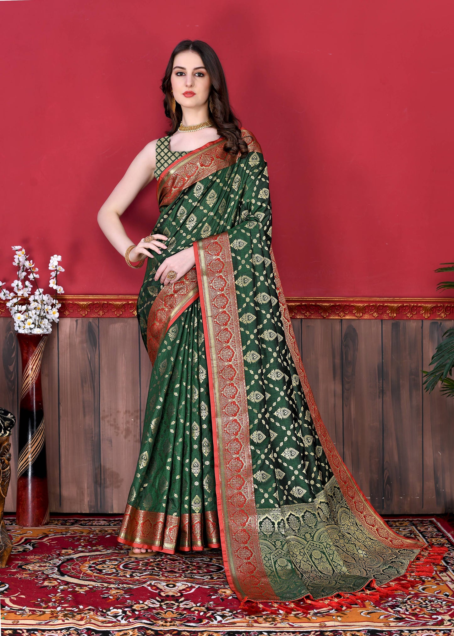 luxurious designer Women's Soft  silk saree with zari weawing design silk saree