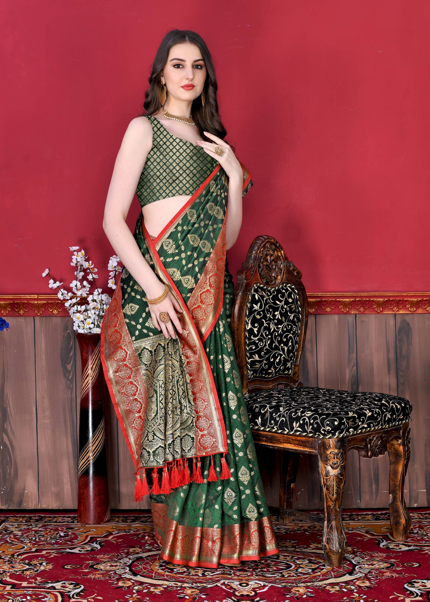 luxurious designer Women's Soft  silk saree with zari weawing design silk saree