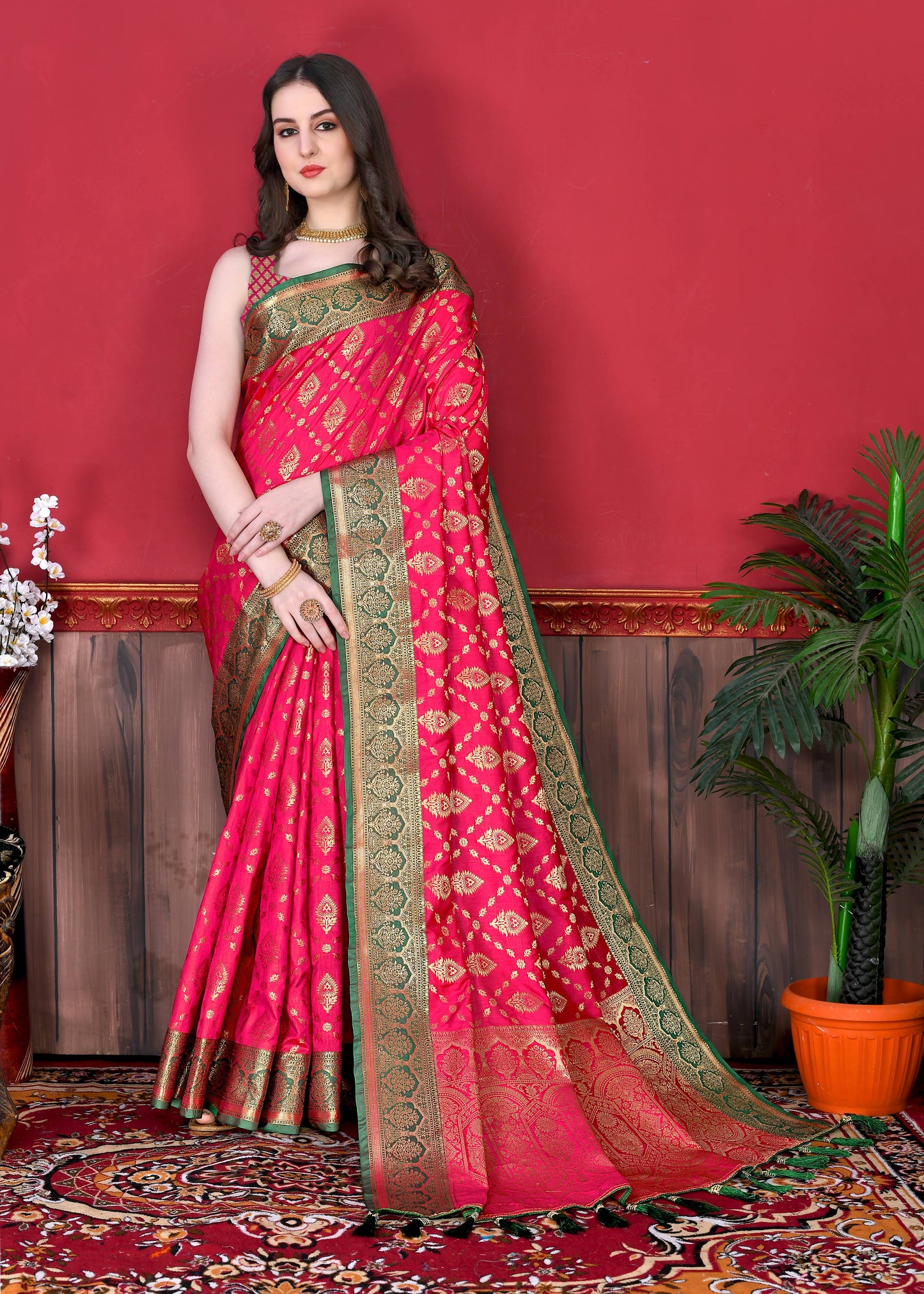 luxurious designer Women's Soft  silk saree with zari weawing design silk saree