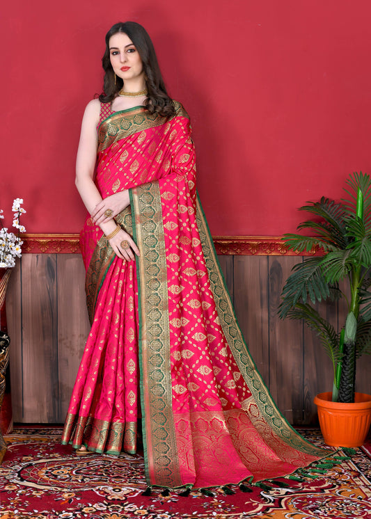 luxurious designer Women's Soft  silk saree with zari weawing design silk saree