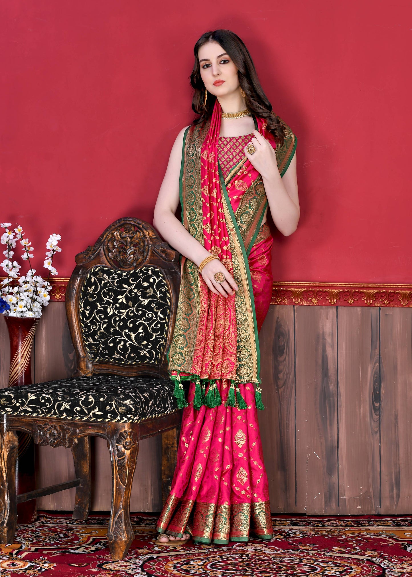 luxurious designer Women's Soft  silk saree with zari weawing design silk saree