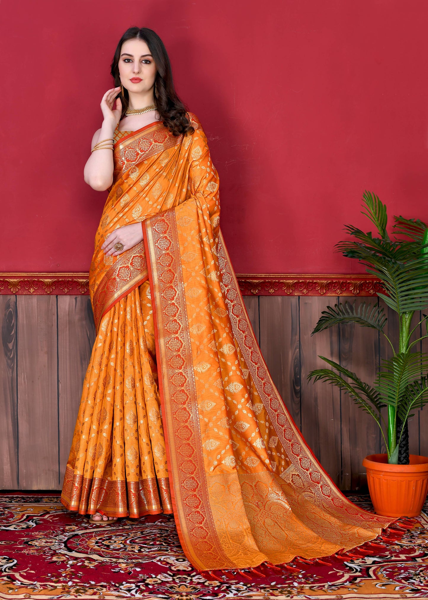 luxurious designer Women's Soft  silk saree with zari weawing design silk saree