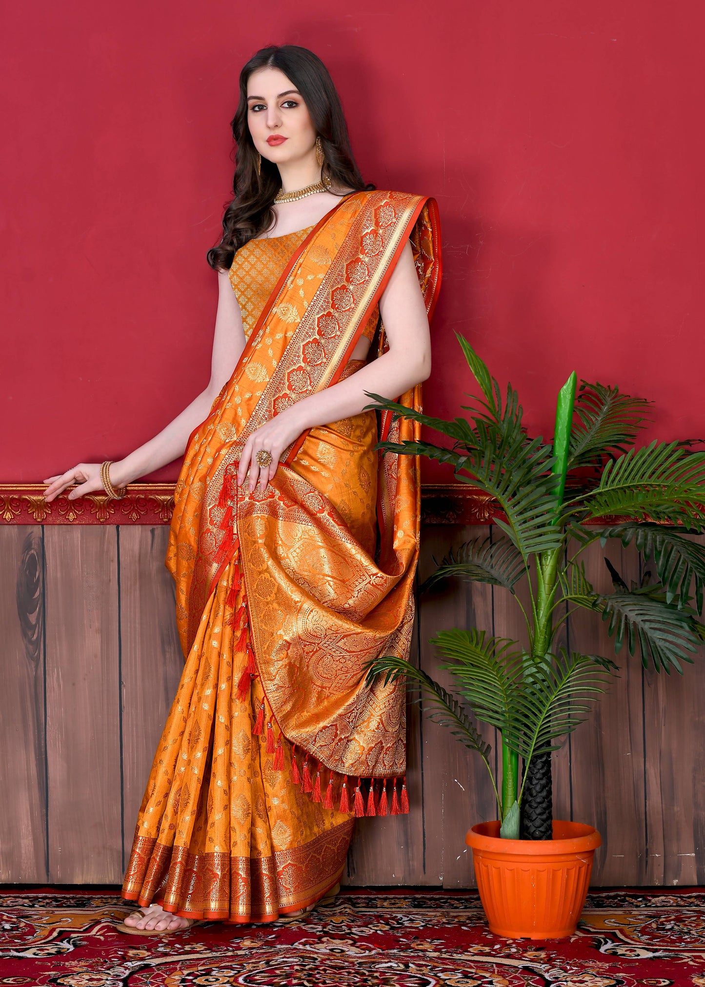 luxurious designer Women's Soft  silk saree with zari weawing design silk saree