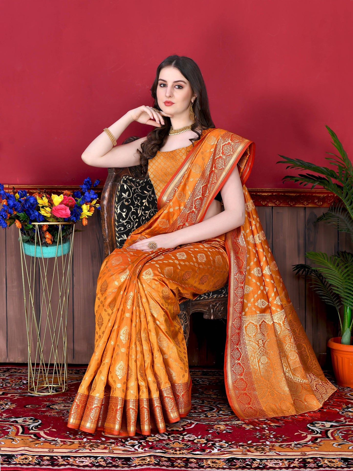 luxurious designer Women's Soft  silk saree with zari weawing design silk saree