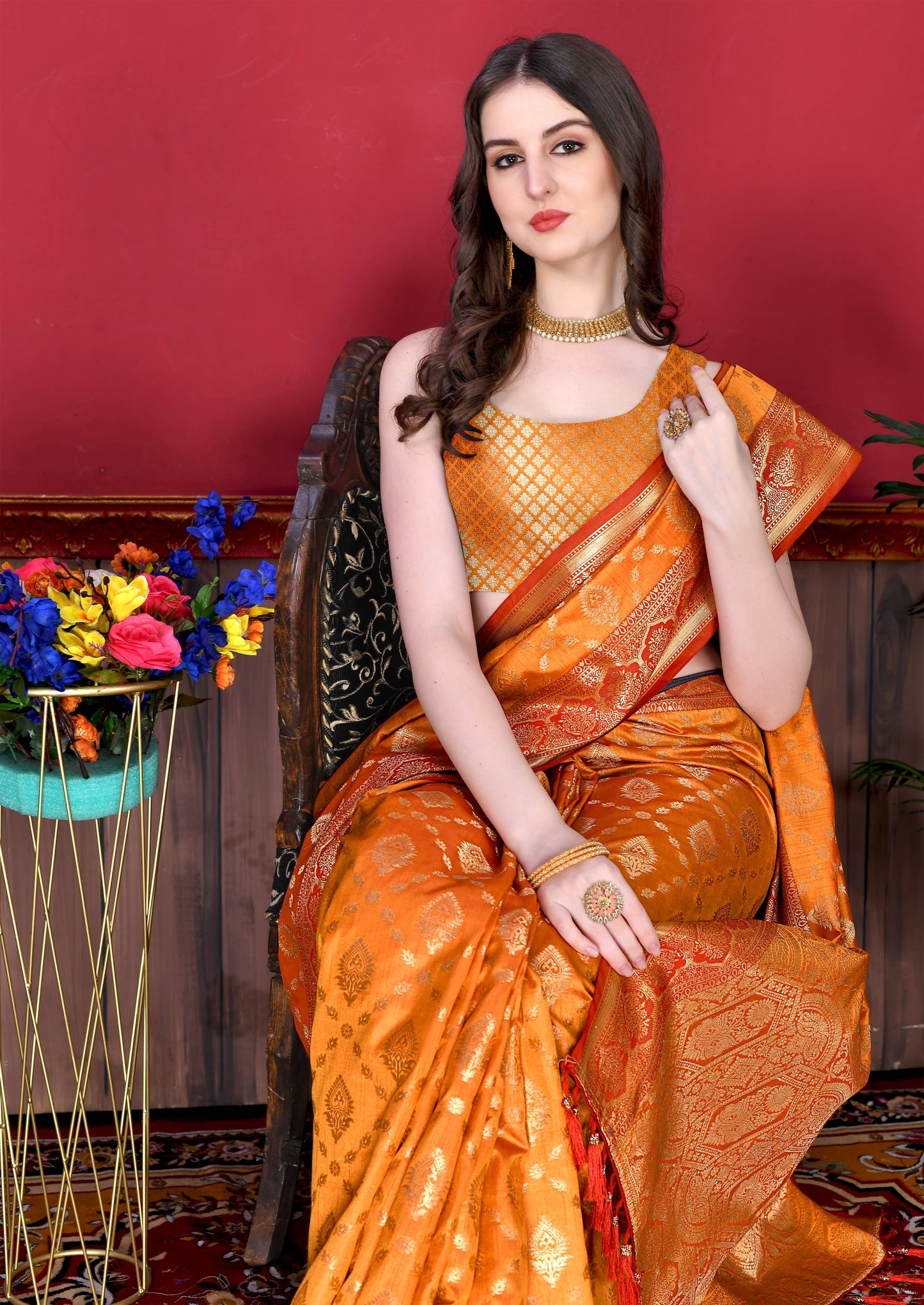 luxurious designer Women's Soft  silk saree with zari weawing design silk saree