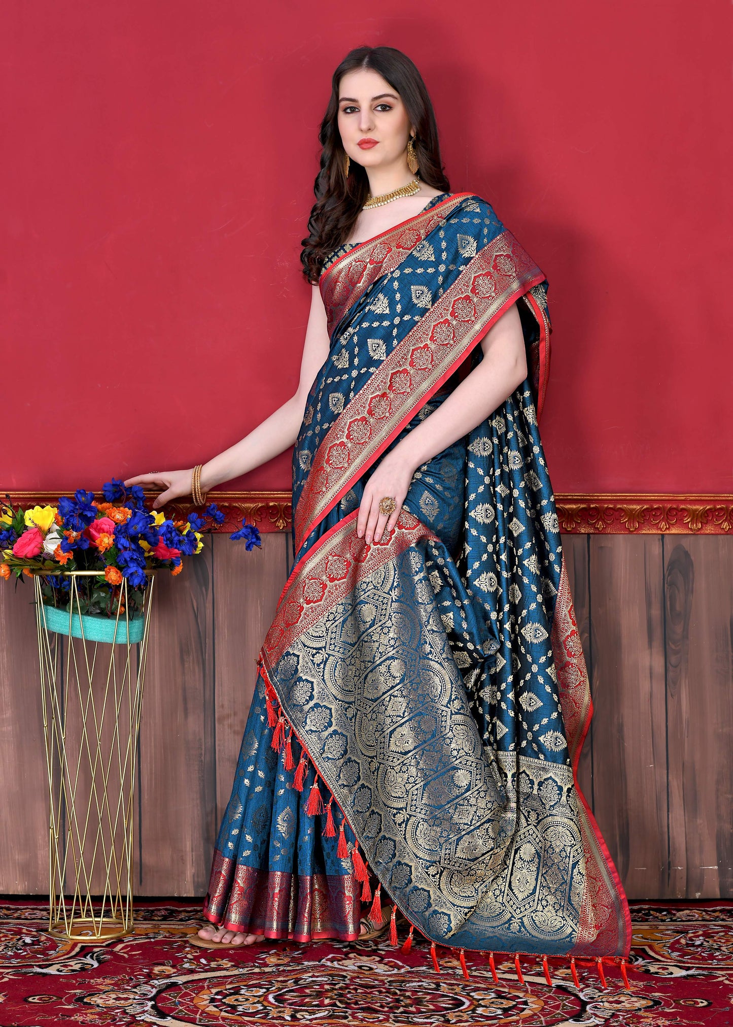 luxurious designer Women's Soft  silk saree with zari weawing design silk saree