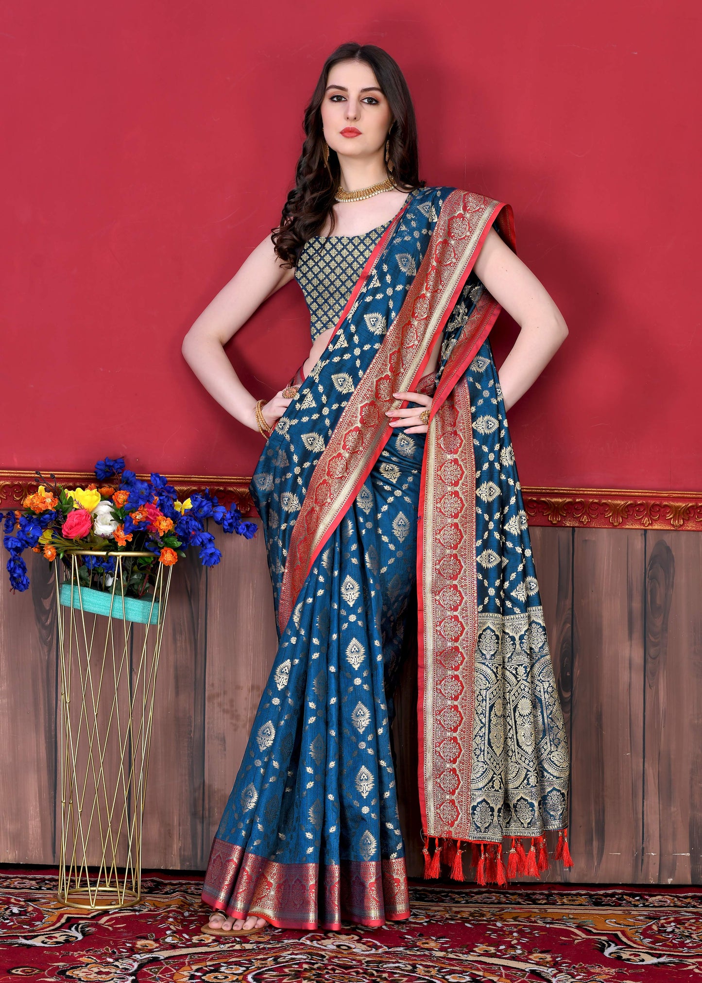 luxurious designer Women's Soft  silk saree with zari weawing design silk saree