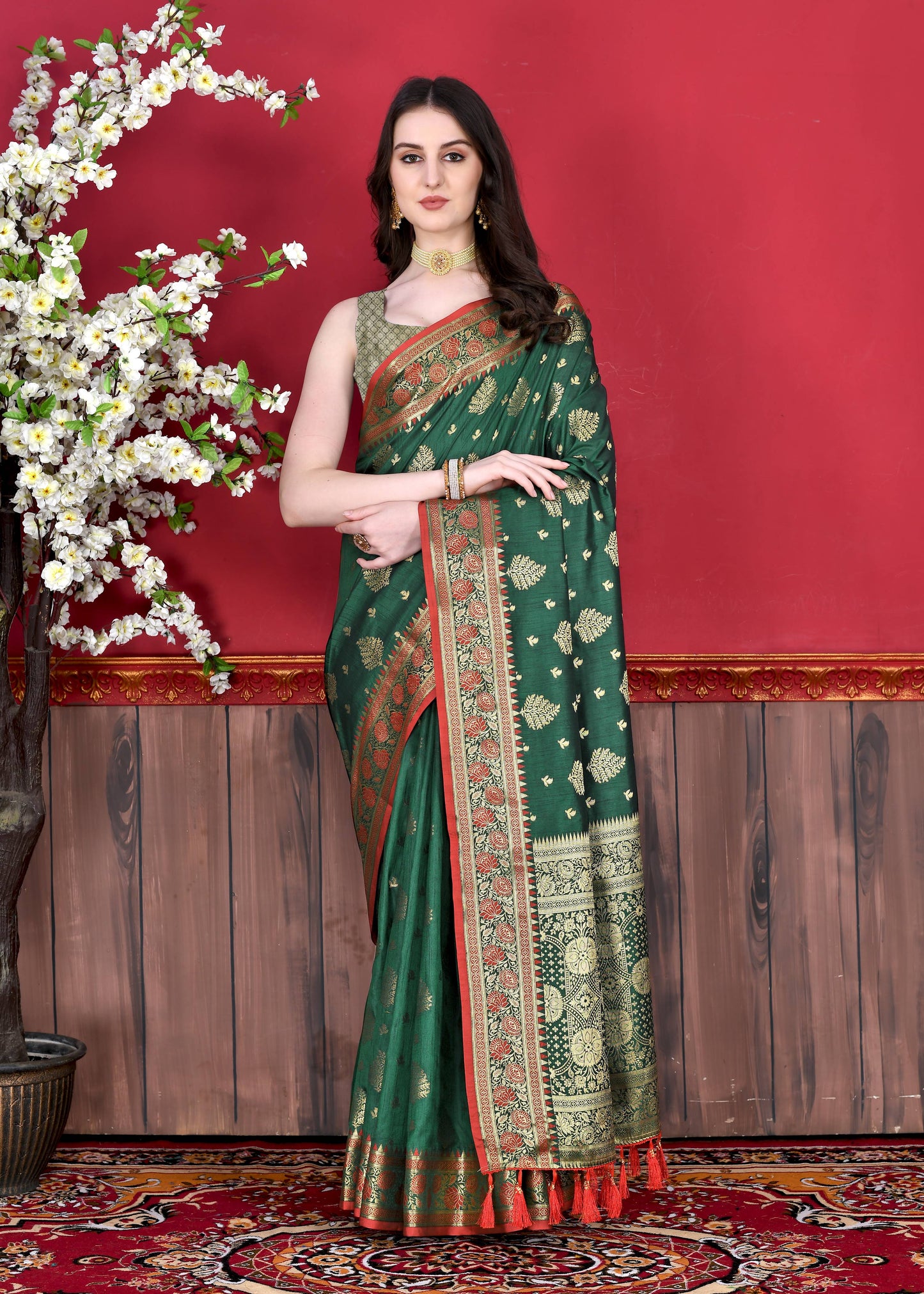 luxurious designer Women's Soft  silk saree with zari weawing design silk saree