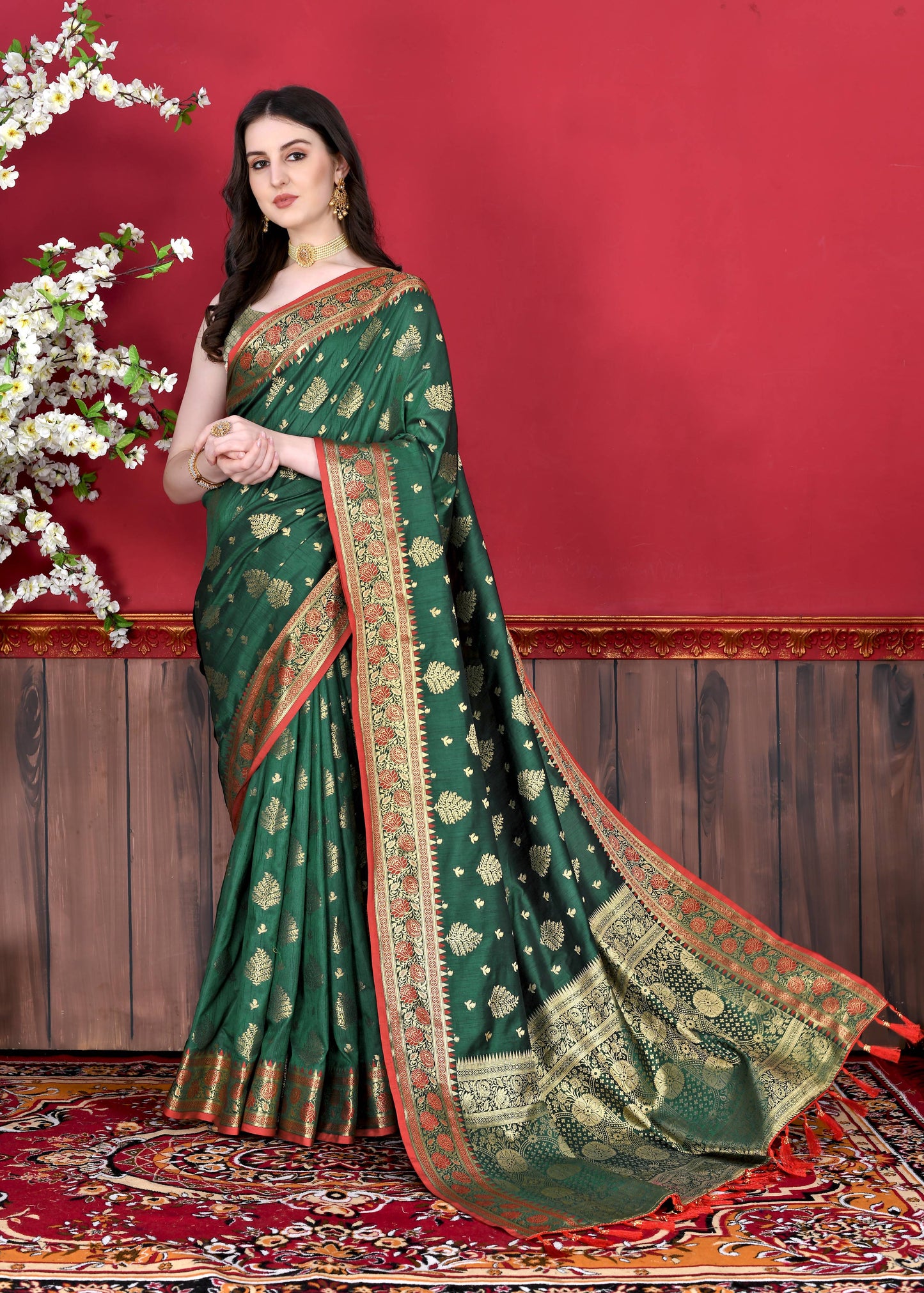 luxurious designer Women's Soft  silk saree with zari weawing design silk saree