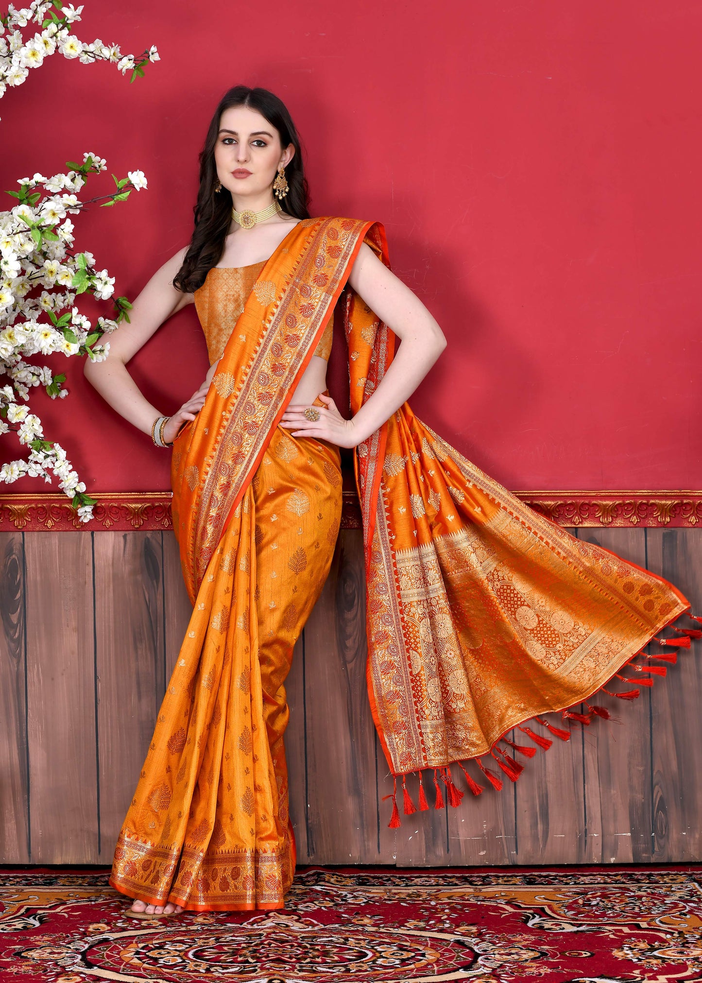 luxurious designer Women's Soft  silk saree with zari weawing design silk saree