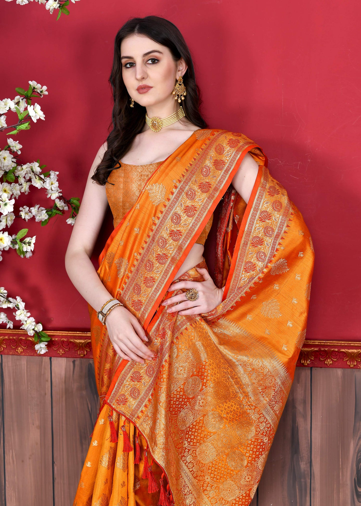 luxurious designer Women's Soft  silk saree with zari weawing design silk saree