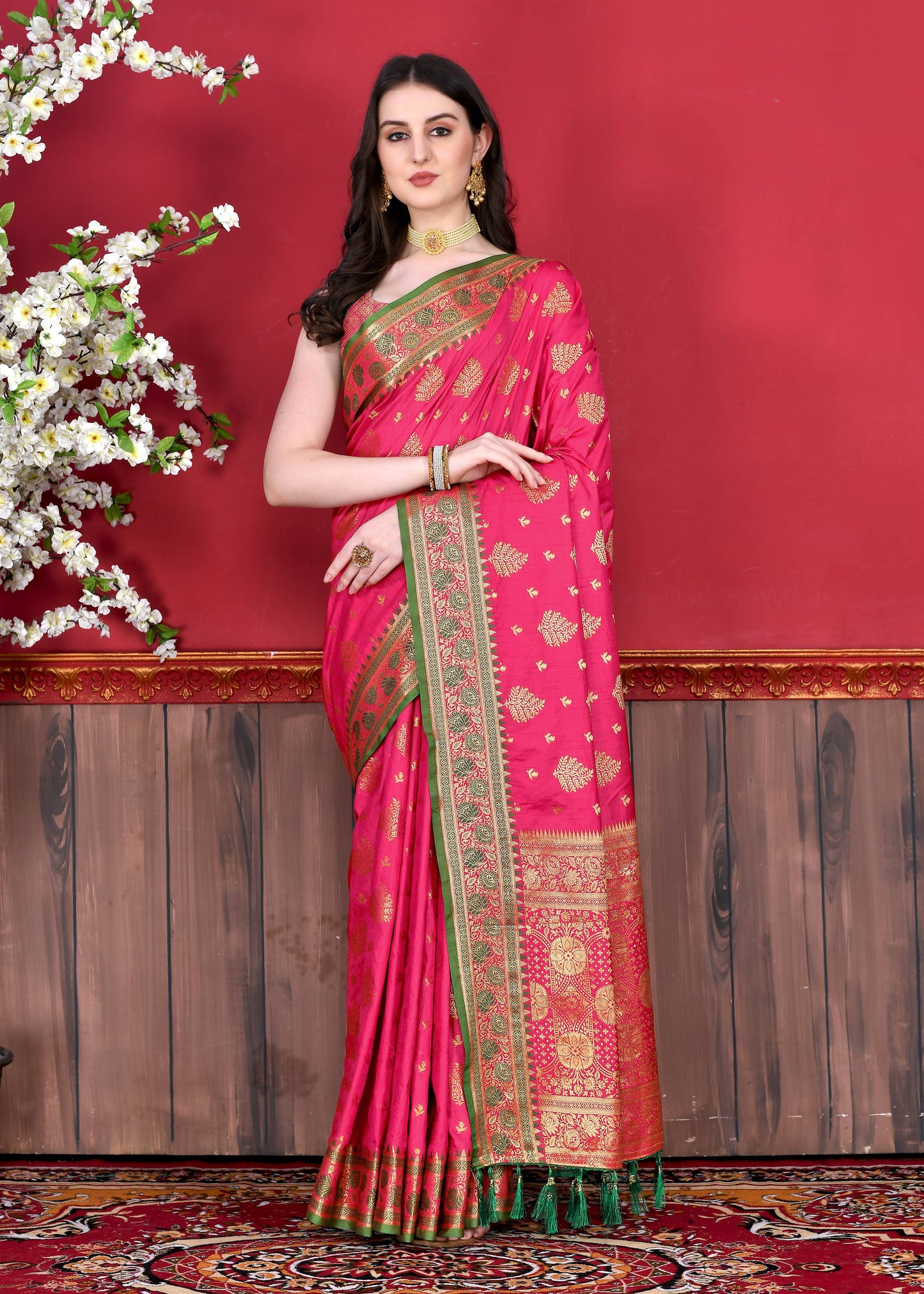 luxurious designer Women's Soft  silk saree with zari weawing design silk saree