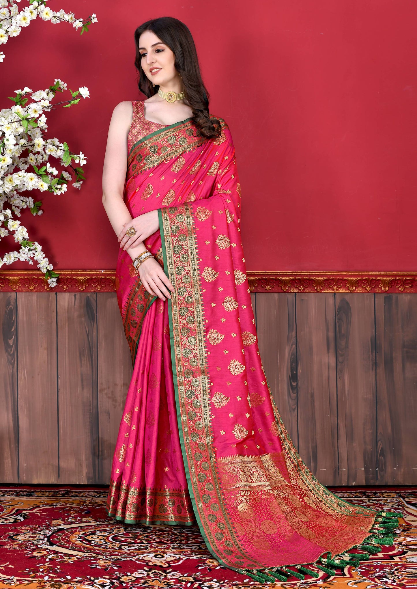 luxurious designer Women's Soft  silk saree with zari weawing design silk saree