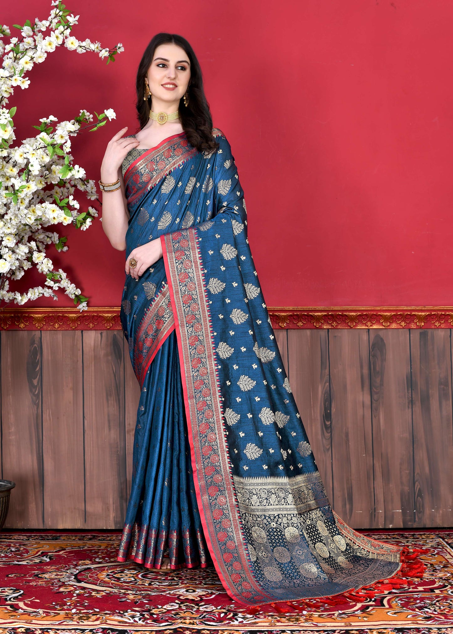 luxurious designer Women's Soft  silk saree with zari weawing design silk saree