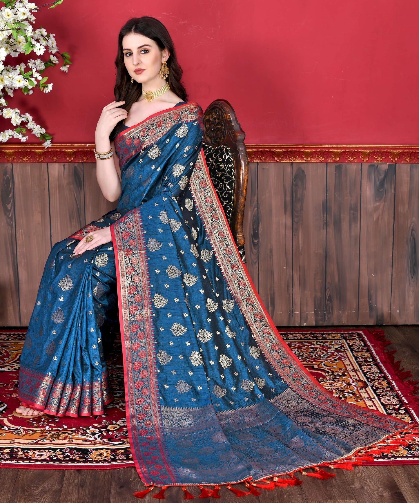 luxurious designer Women's Soft  silk saree with zari weawing design silk saree