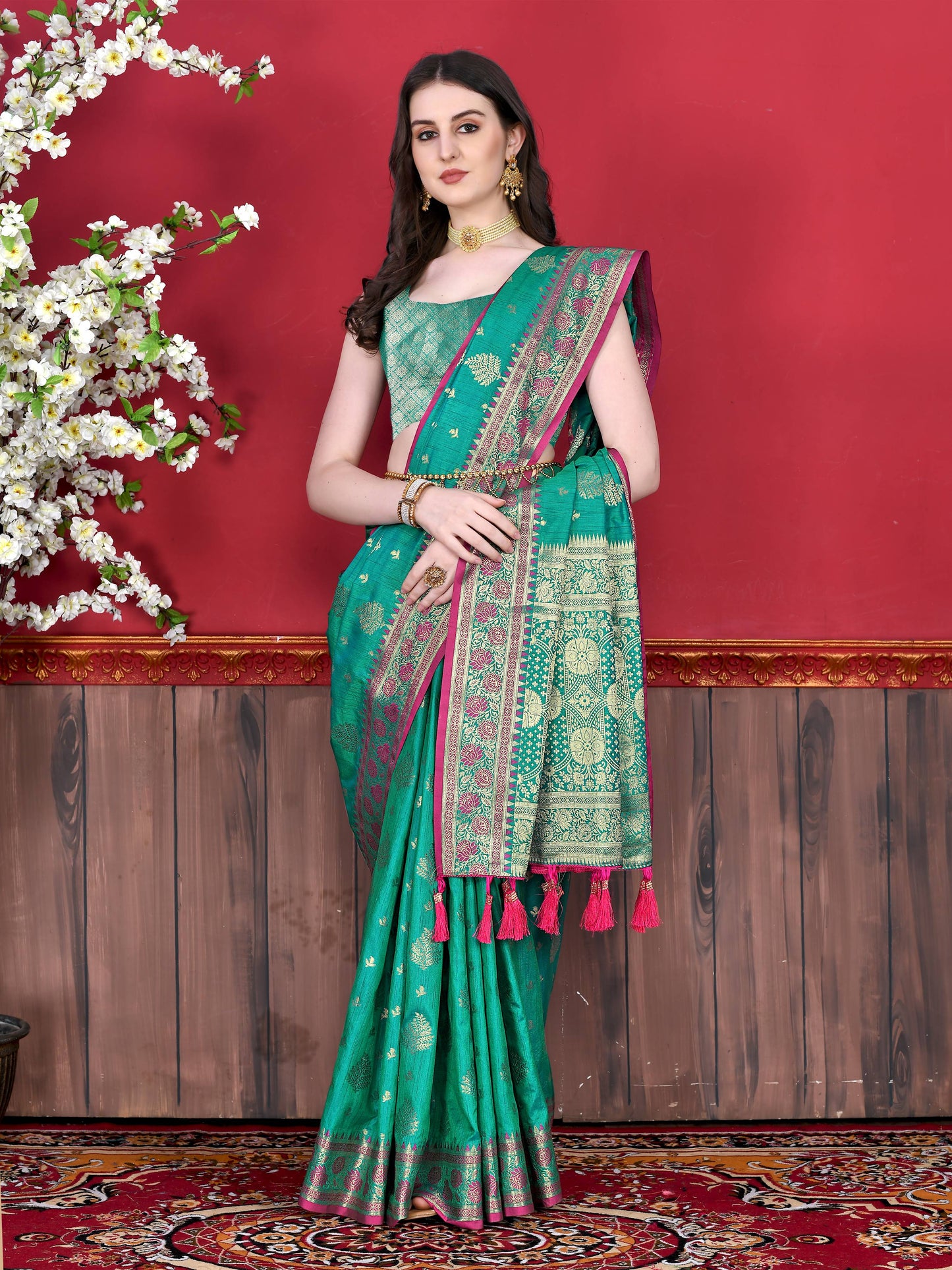 luxurious designer Women's Soft  silk saree with zari weawing design silk saree