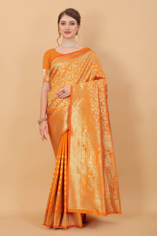 luxurious designer Women's Soft Silk saree with zari  weawing design  and Rich Zari weawing silk saree