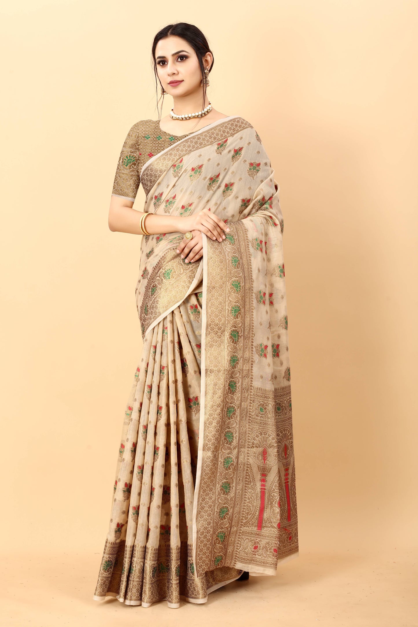 luxurious designer Women's Soft cotton  saree with zari  weawing design silk saree