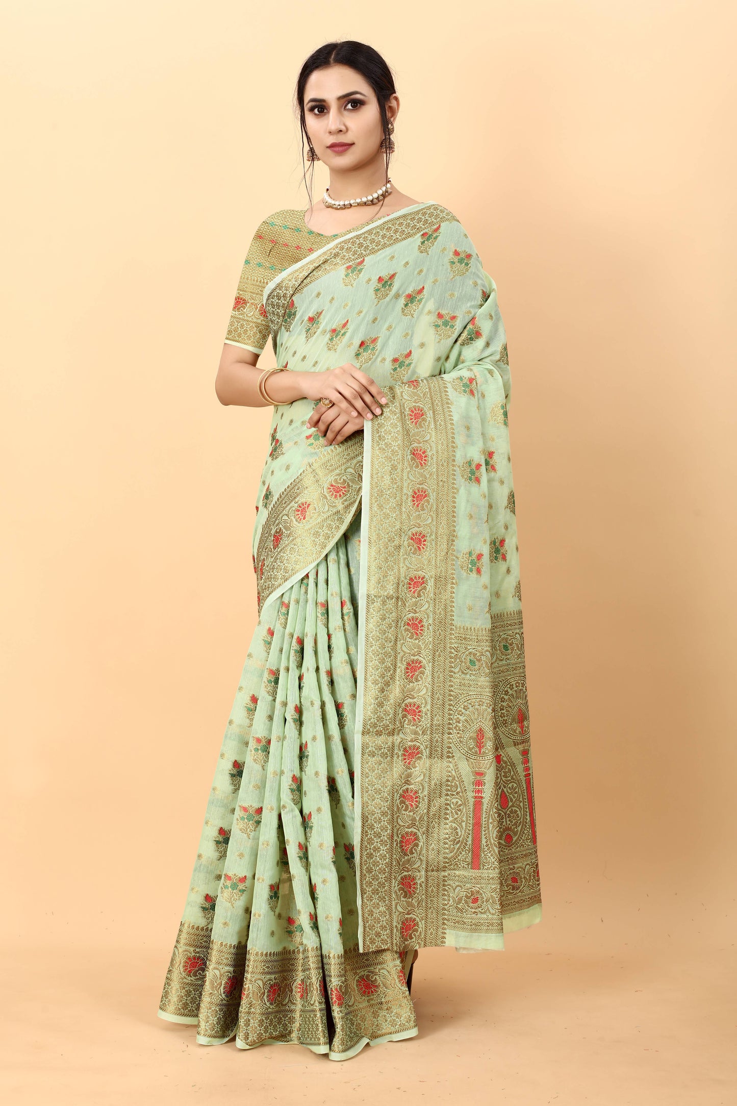 luxurious designer Women's Soft cotton  saree with zari  weawing design silk saree