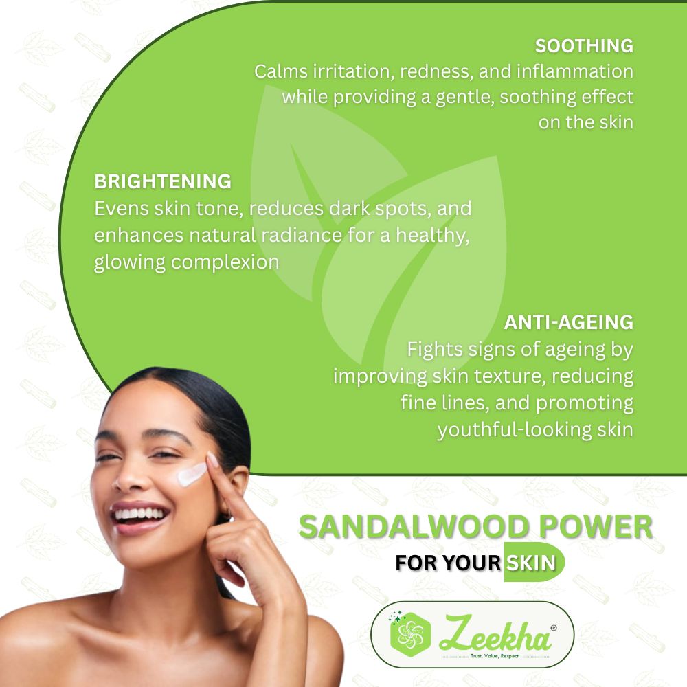 Zeekha Naturally Powerful Sandalwood Skin Whitening and Brightening Day & Night Cream ,Sunscreen