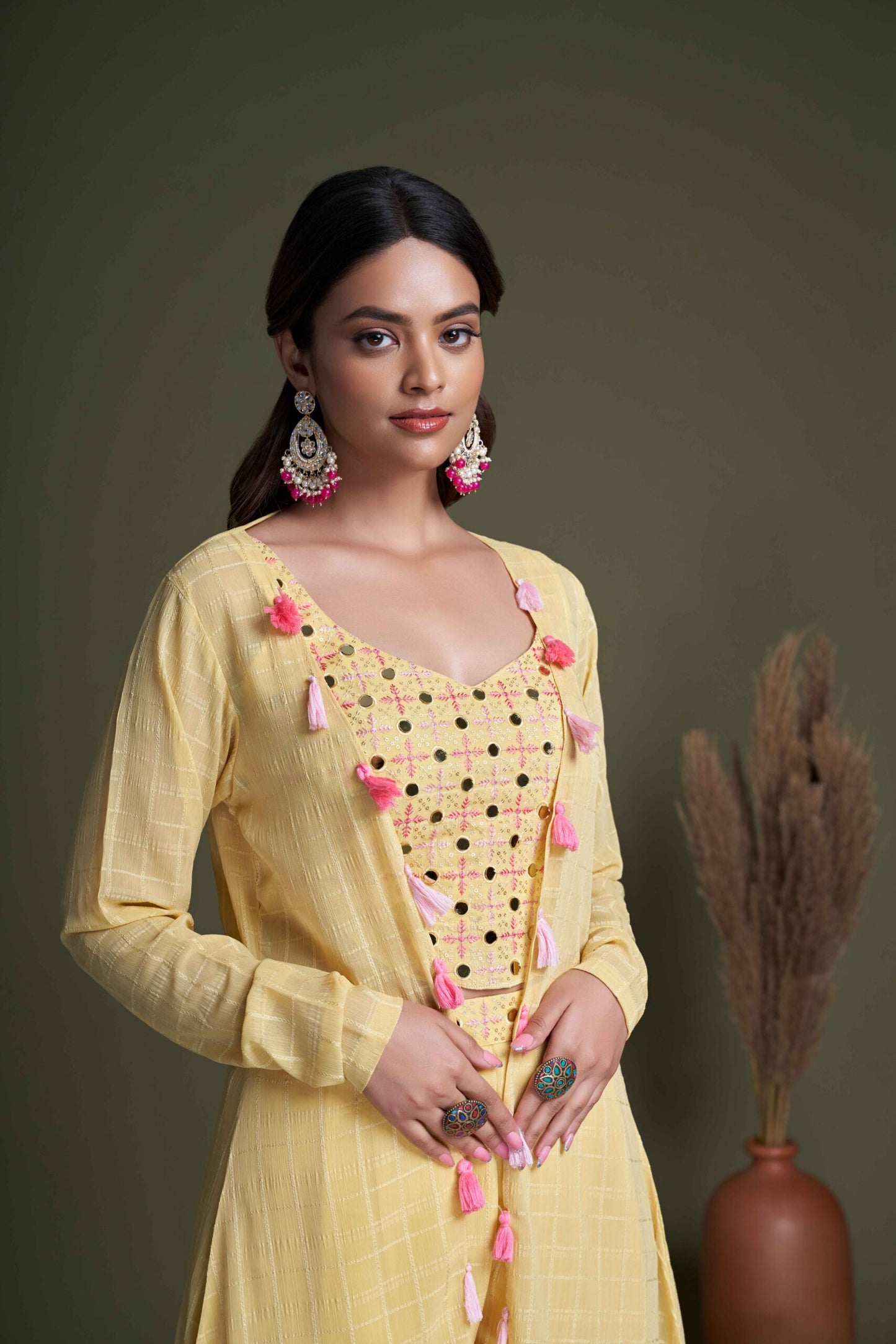 Yellow Contemporary Designer Koti Style Palazzo Collection